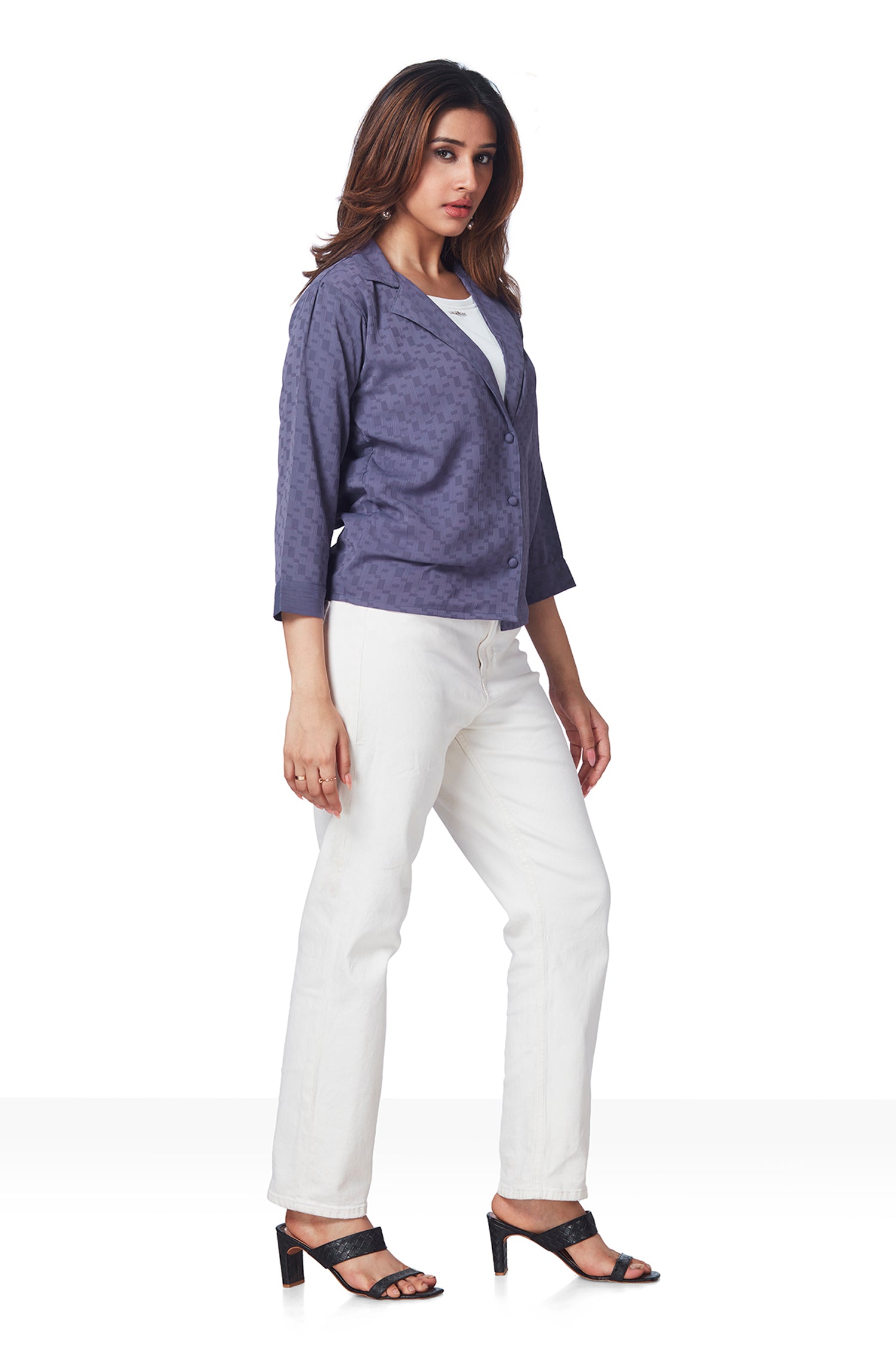 Causal Blue Shirt With Inner Attached image 4