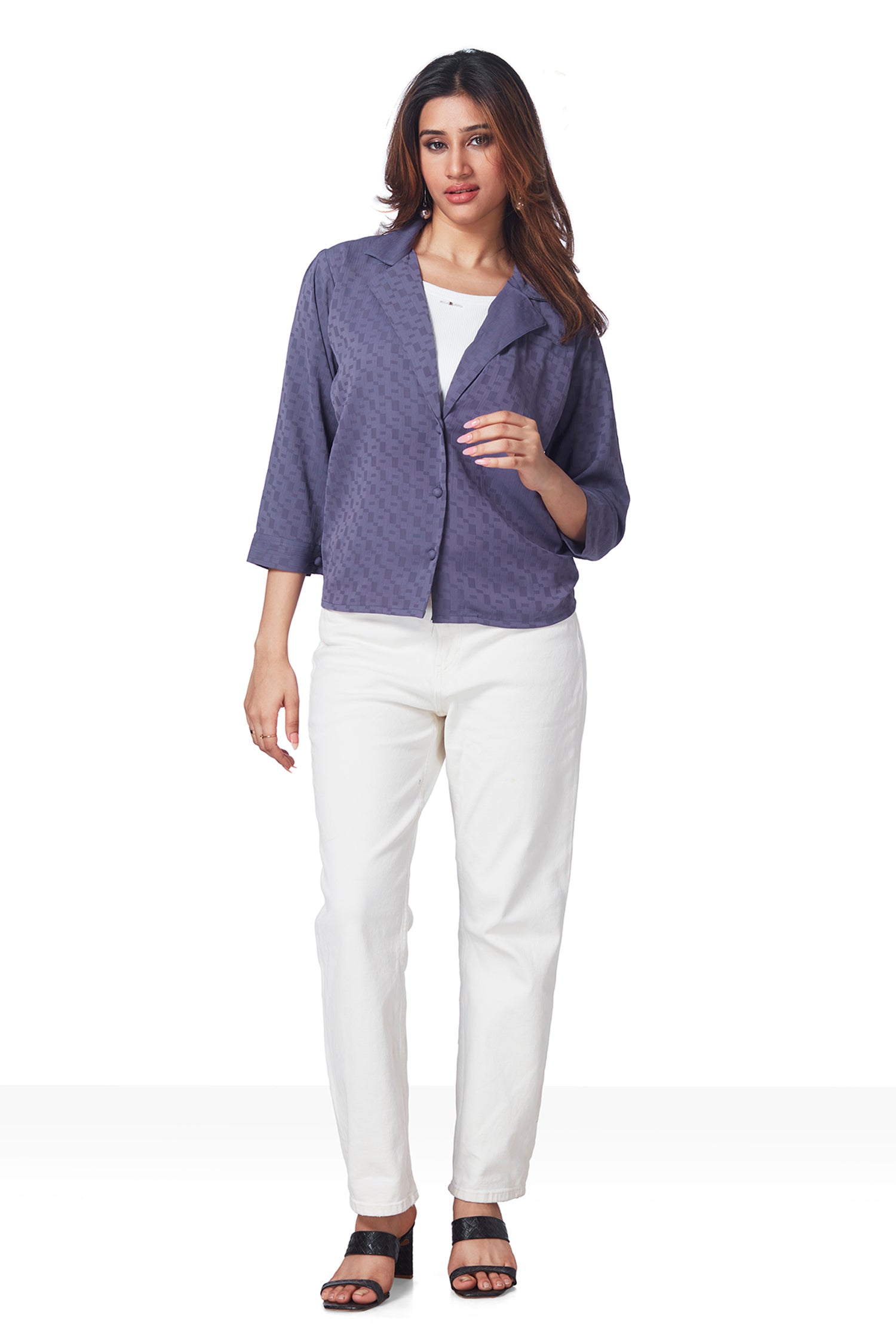 Causal Blue Shirt With Inner Attached image 5