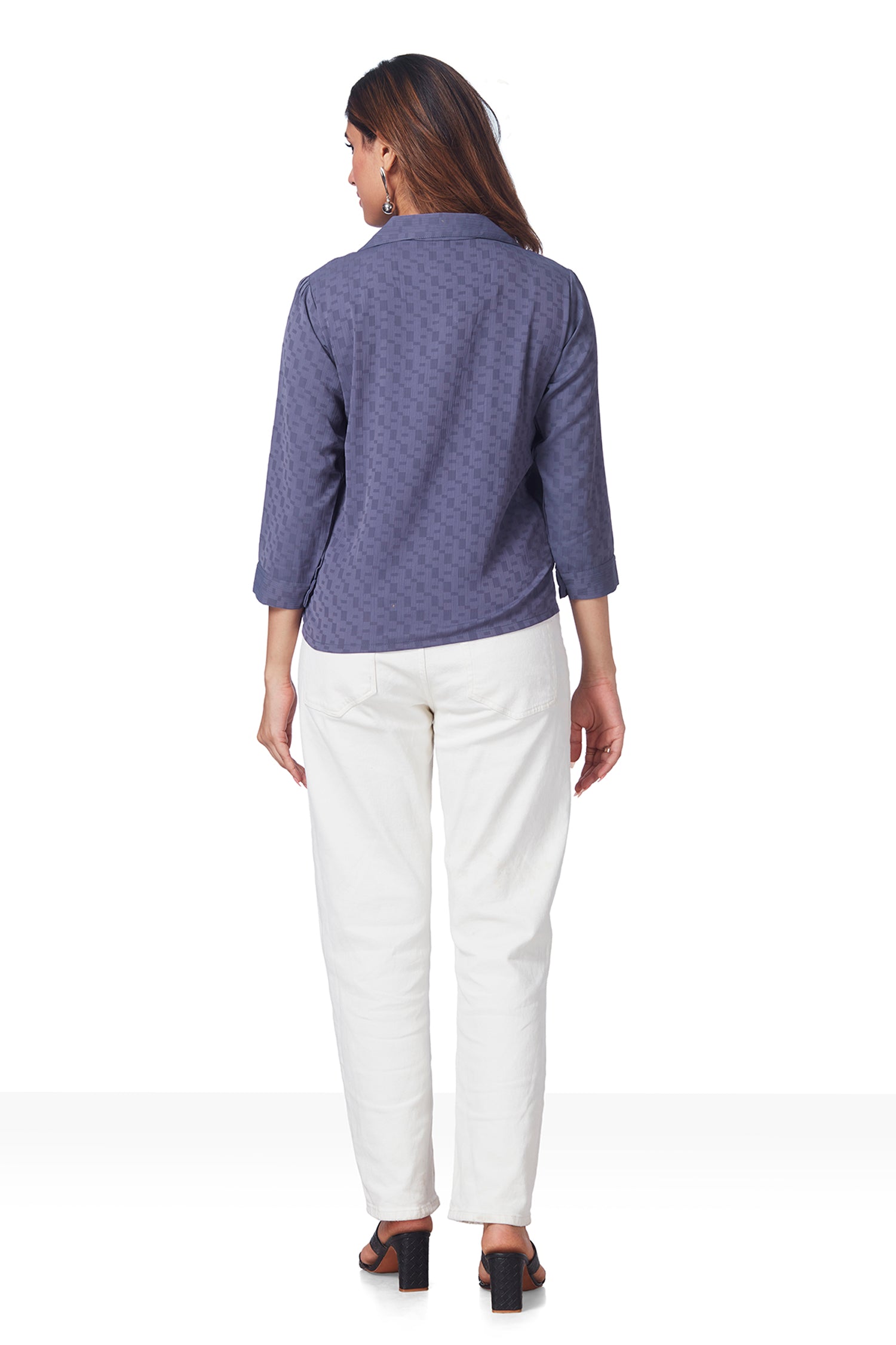 Causal Blue Shirt With Inner Attached image 6