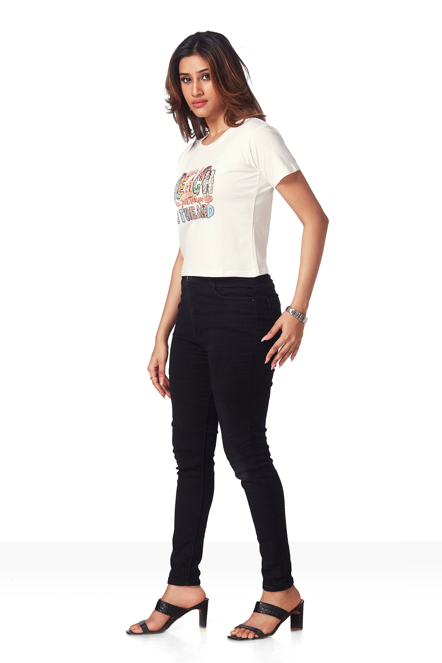 Chest Printed T-shirts - White image 4