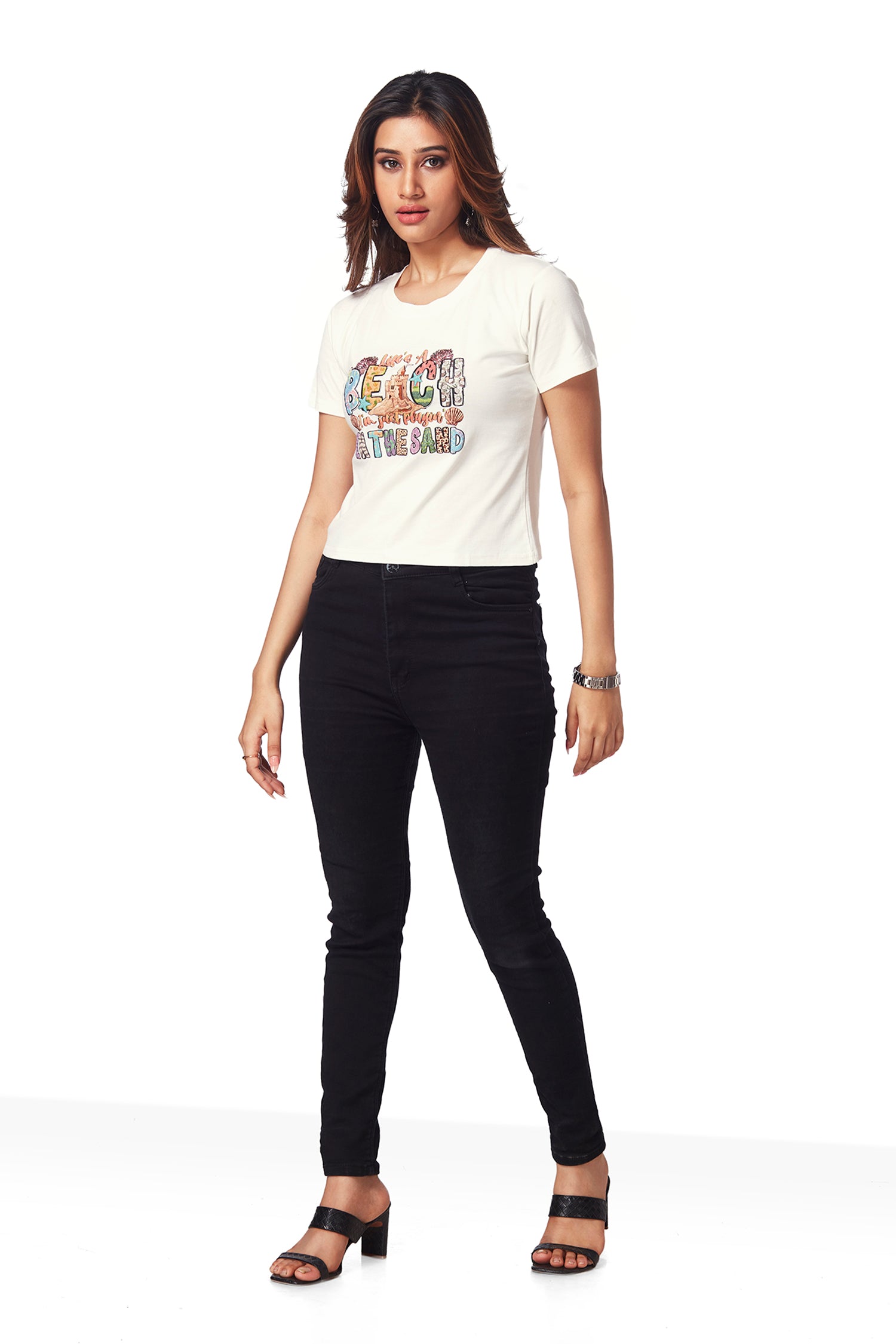 Chest Printed T-shirts - White image 5