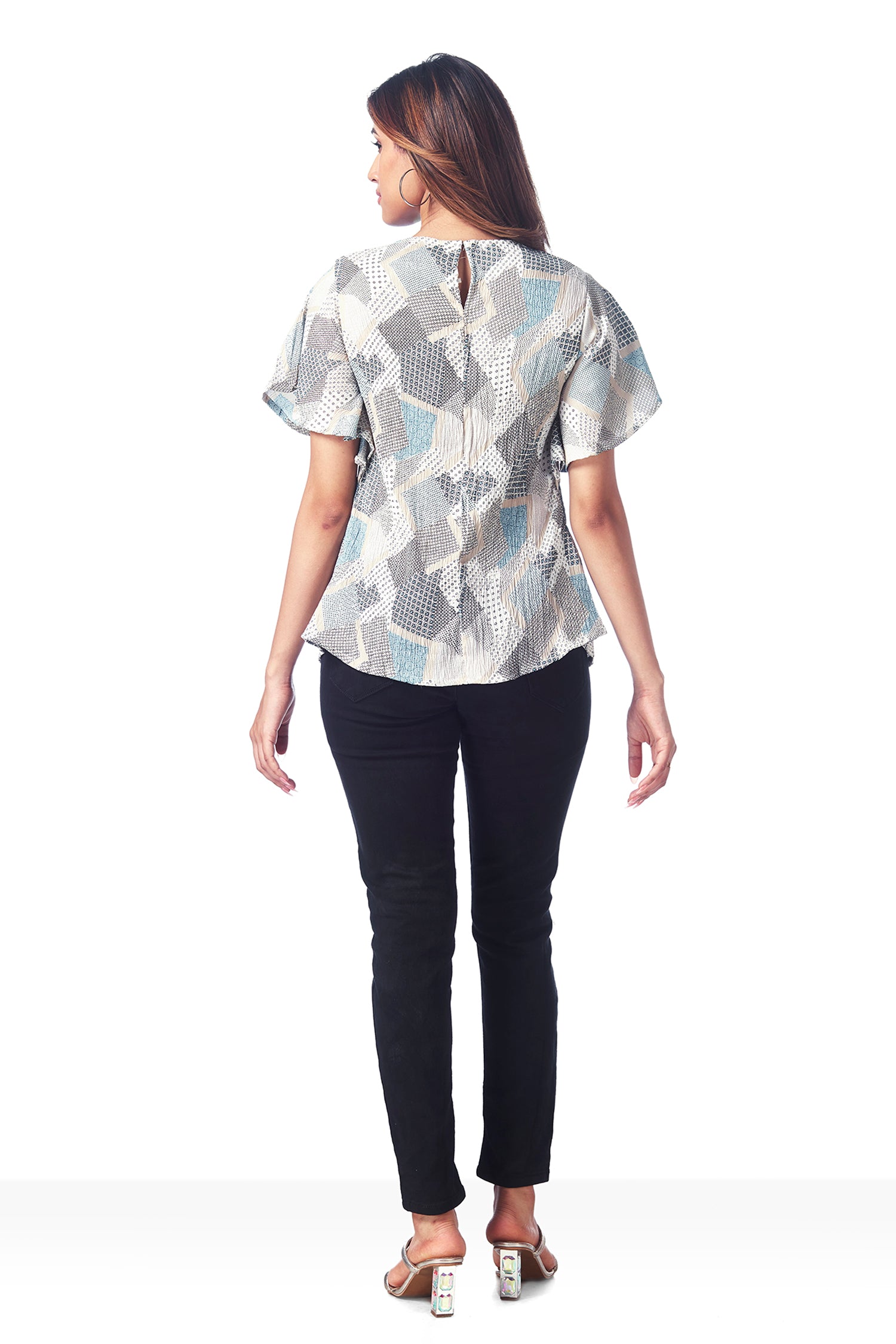 Wardrobe Stripes & Plaids Printed Top - Blue image 6