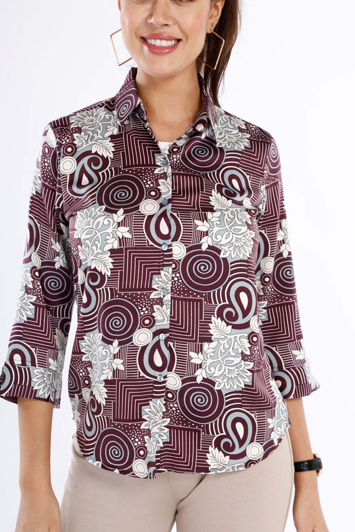Casual Daywear Shirt - Wine image 6