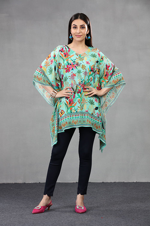 Short Kaftan With Ethnic Print image 5