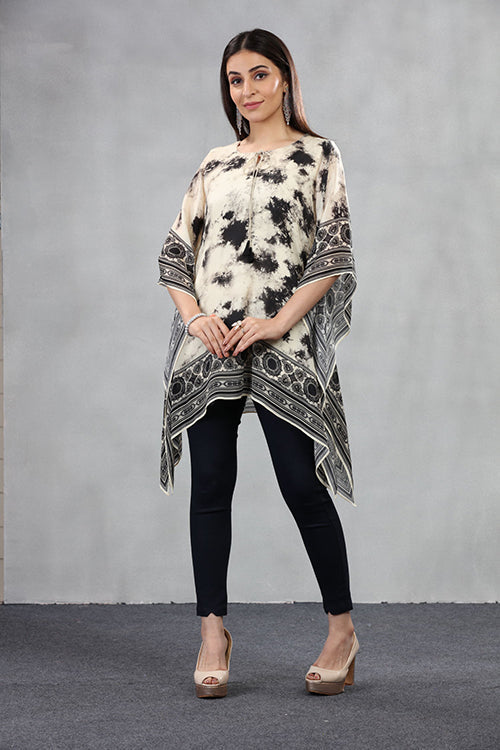 Short Kaftan With Marble Print image 5