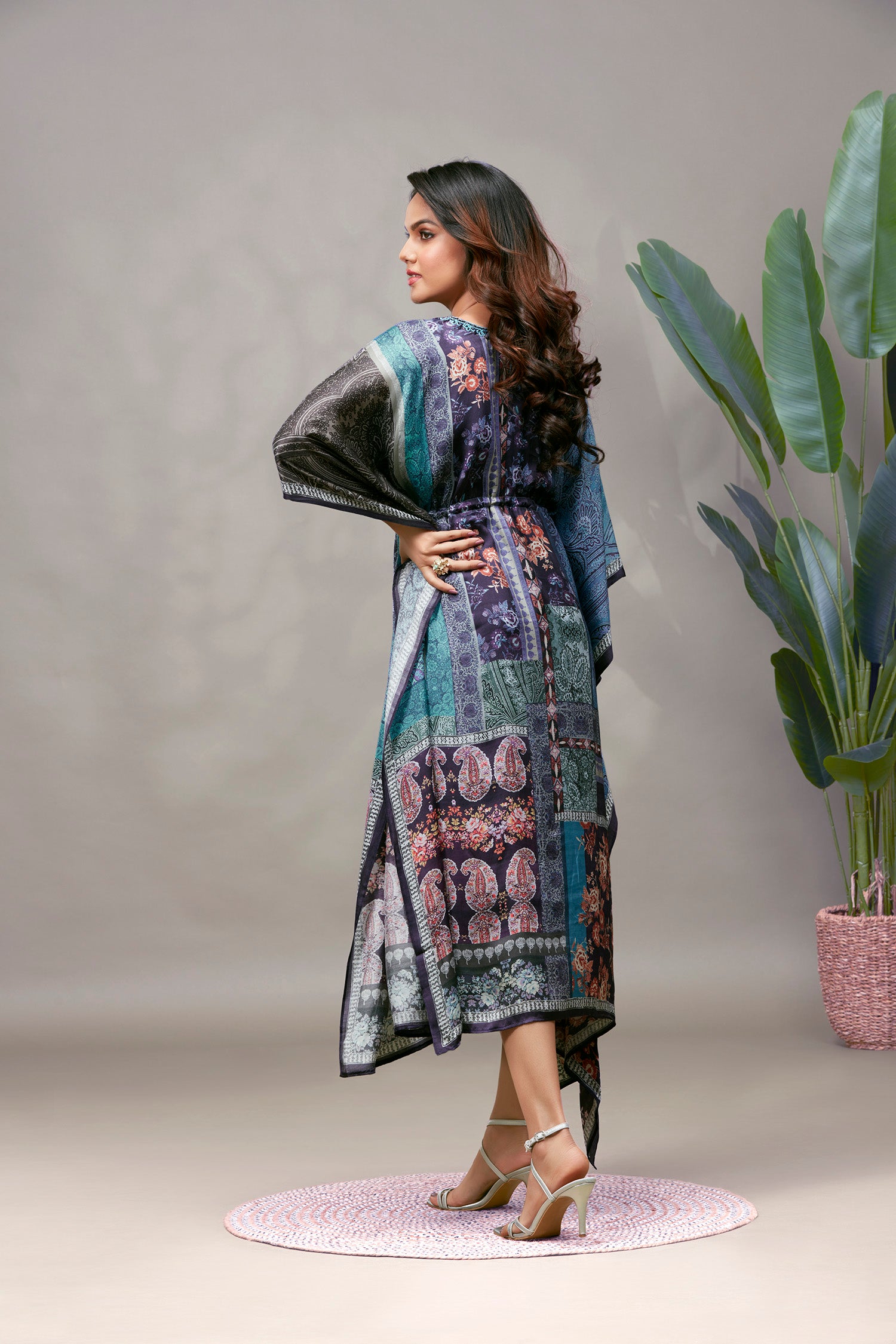Artful Elegance Gazi Silk Printed Kaftan image 6