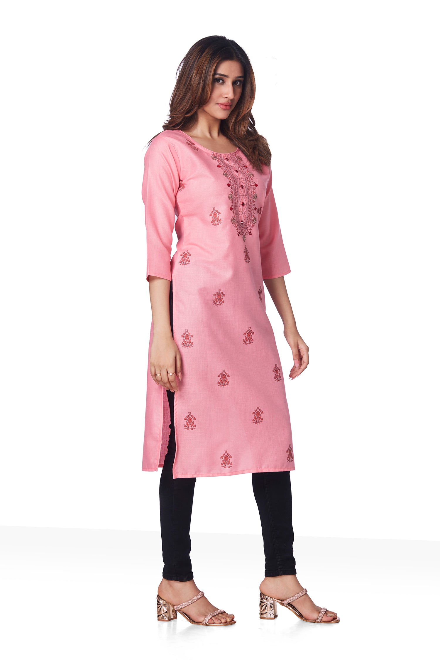 Dailywear Stylish Cotton Kurti - Baby Pink image 5