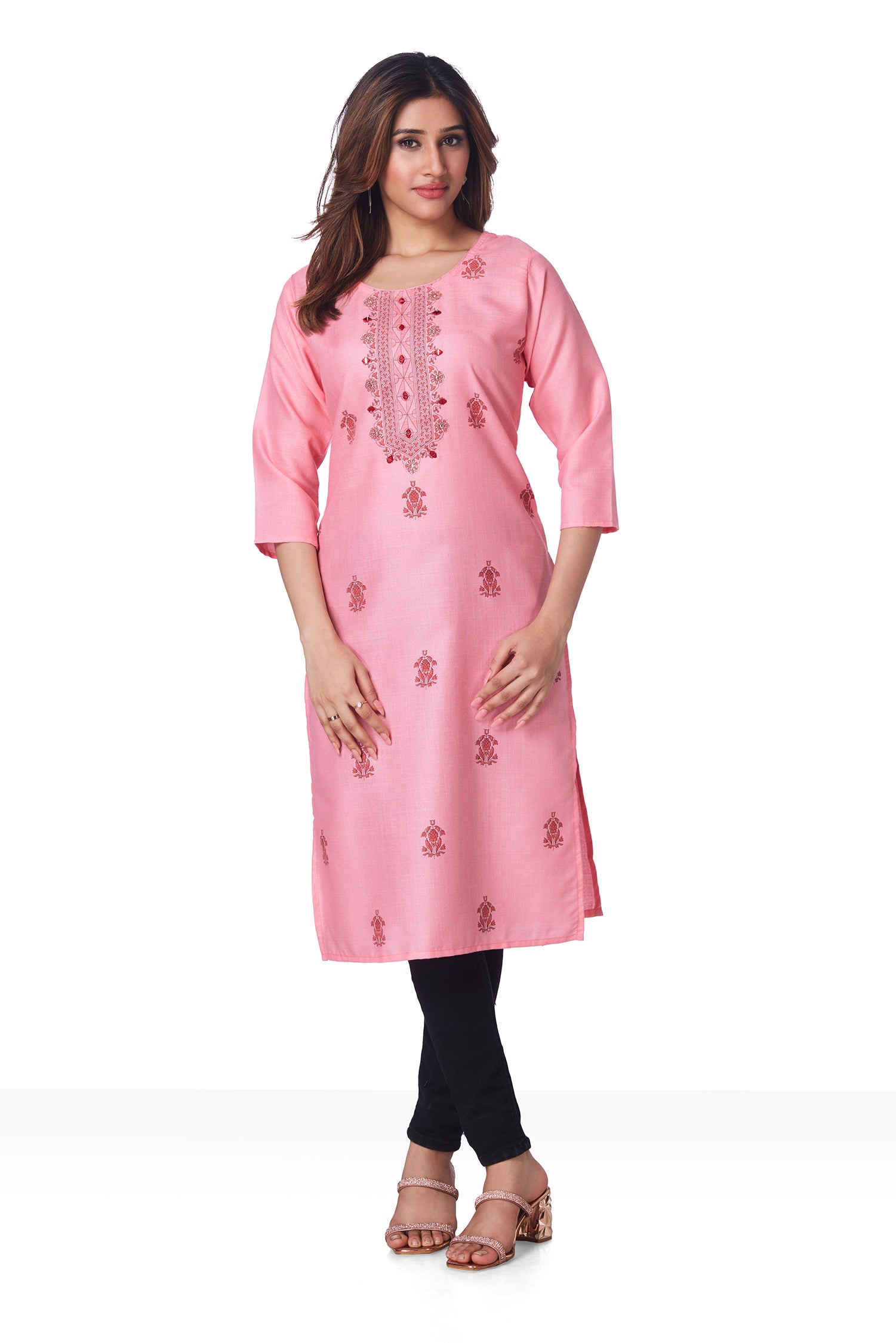 Dailywear Stylish Cotton Kurti - Baby Pink image 6