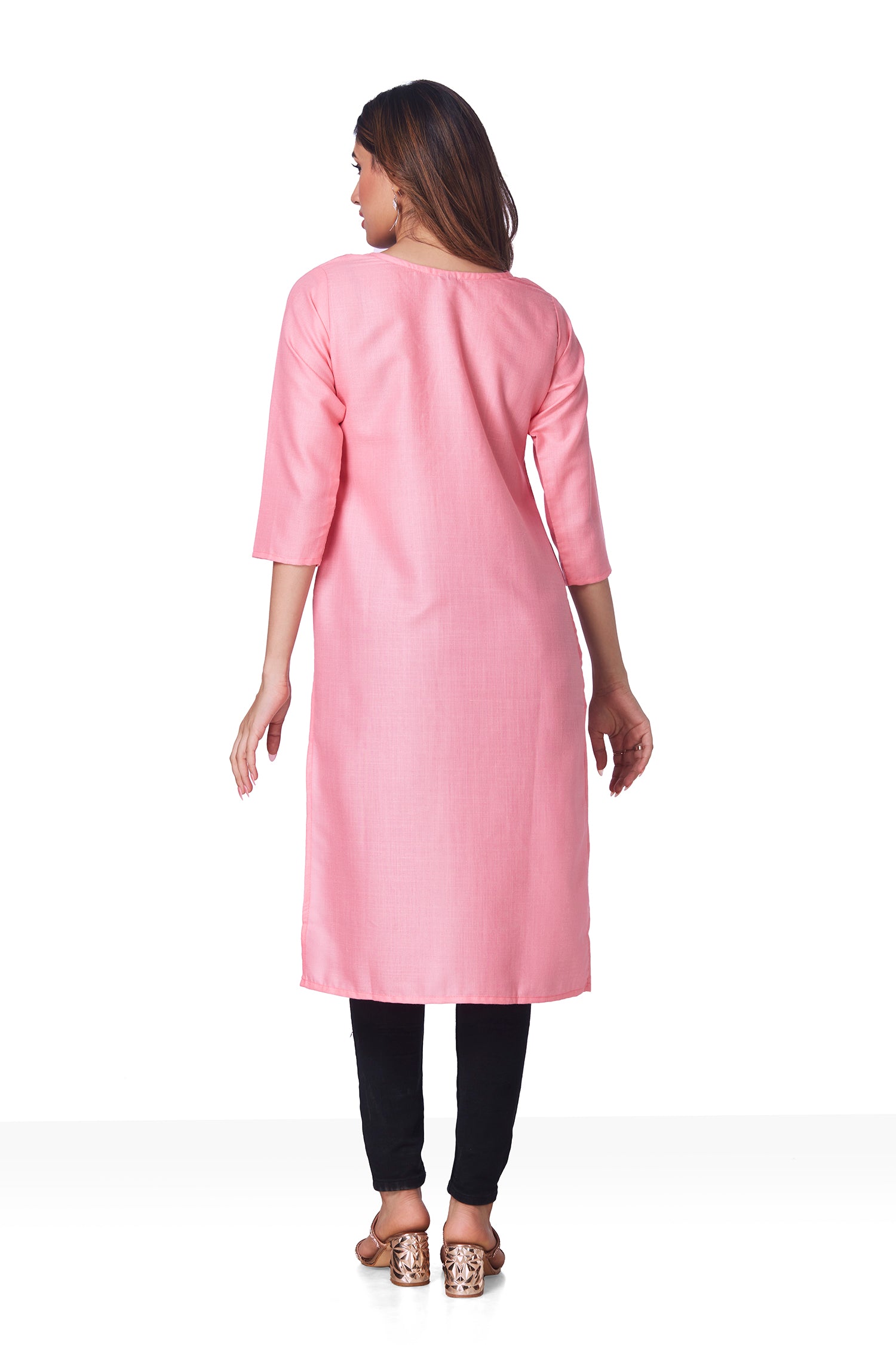 Dailywear Stylish Cotton Kurti - Baby Pink image 7