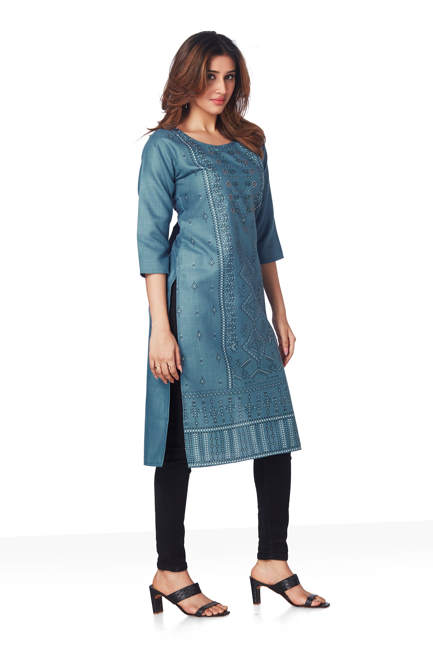 Dailywear Stylish Cotton Kurti - Blue image 5