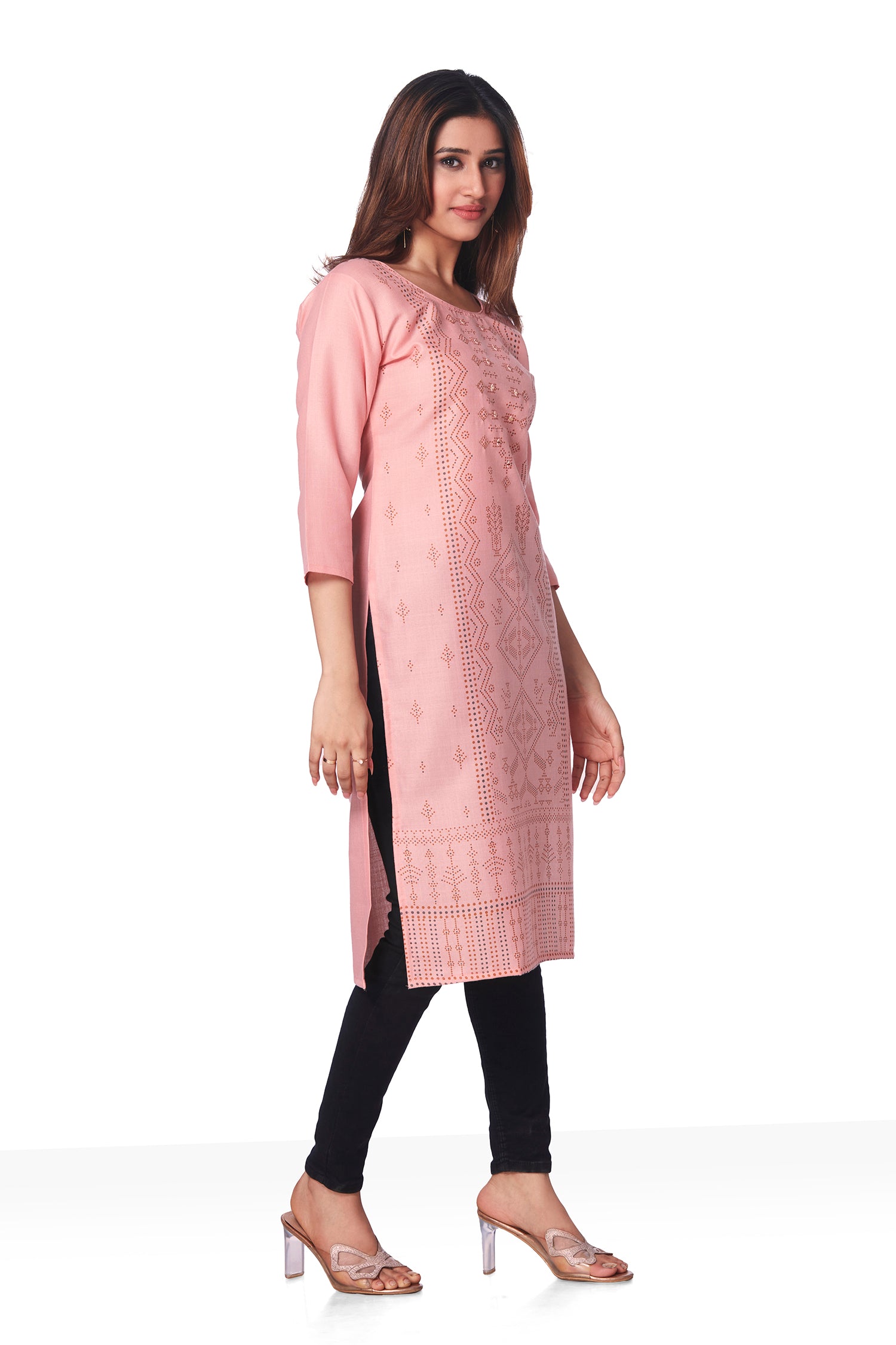 Dailywear Stylish Cotton Kurti - Peach image 5