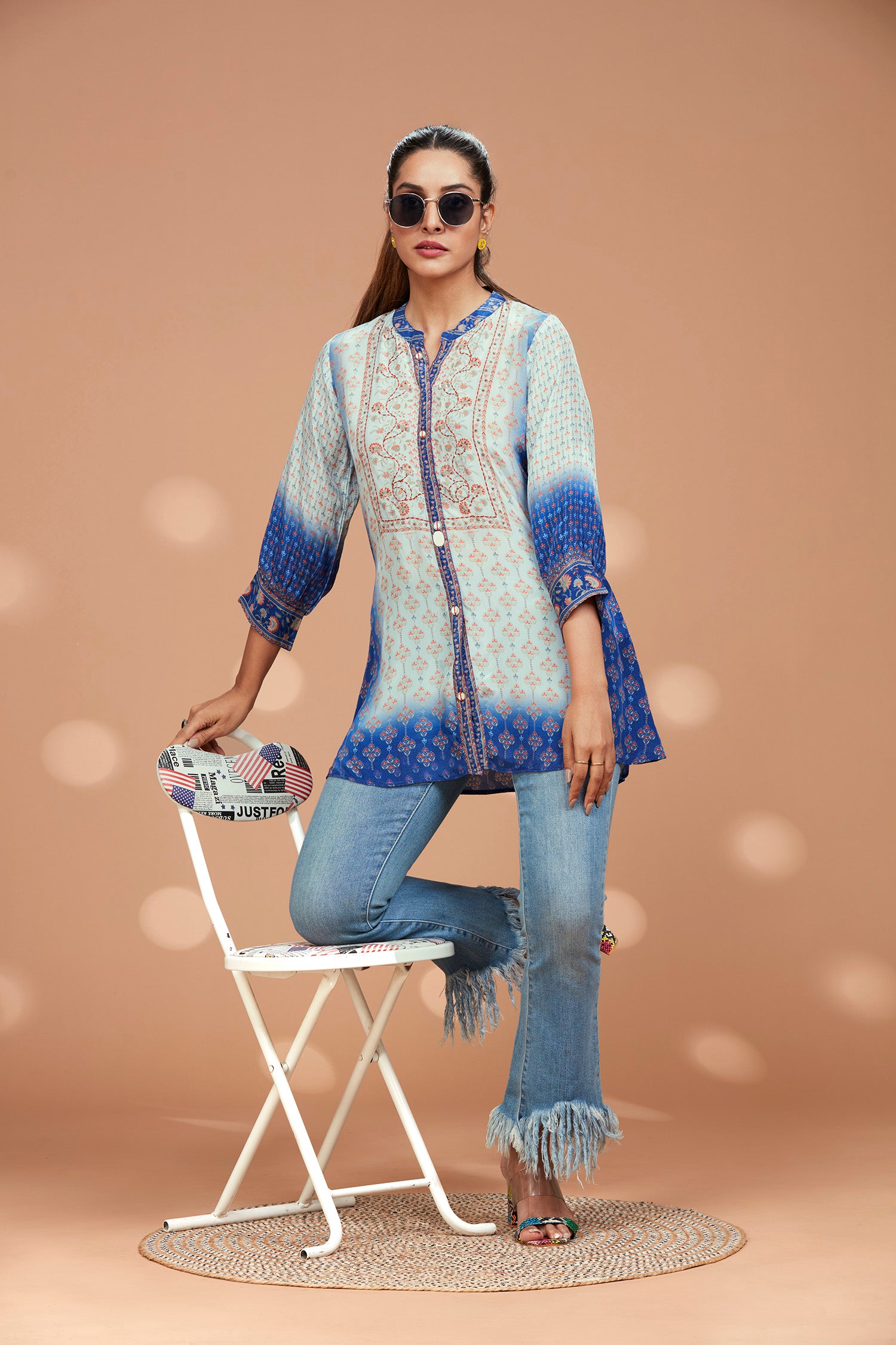 Muslin Ombre Long Kurti image 6