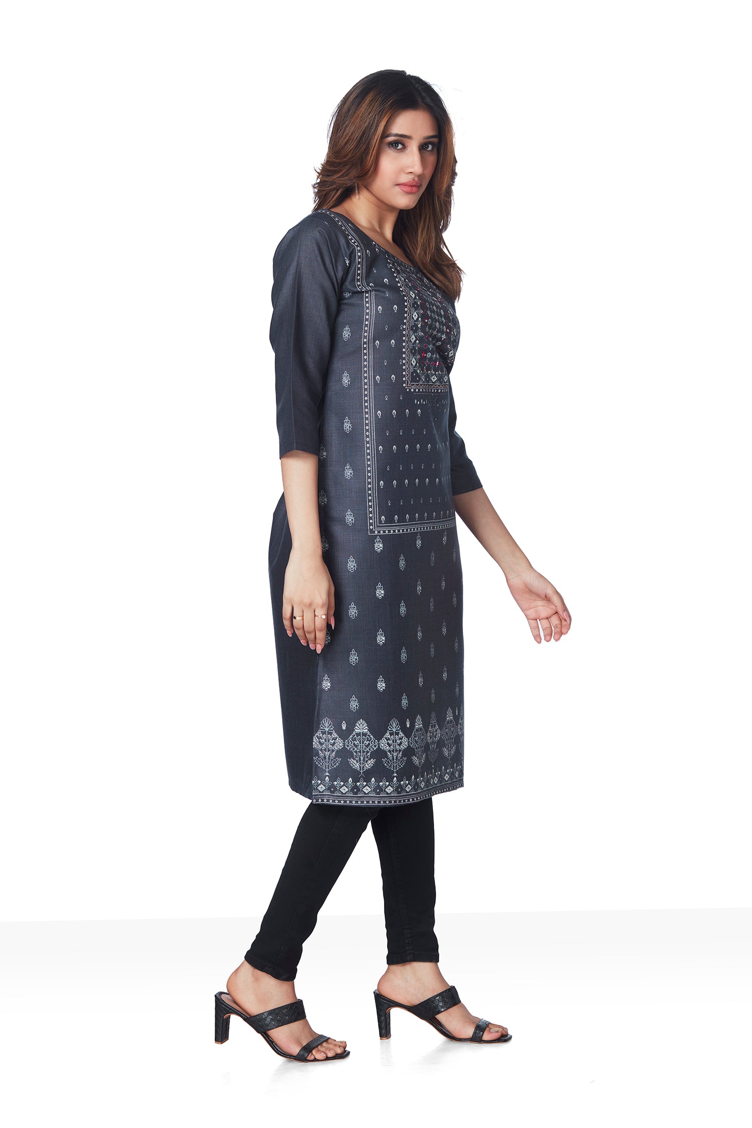 Dailywear Stylish Cotton Kurti - Grey image 5