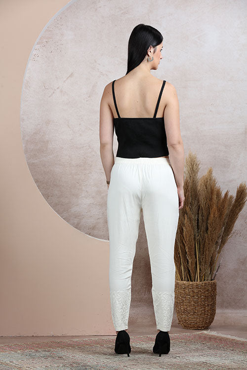 Straight Pants Embroidery At Bottom image 4