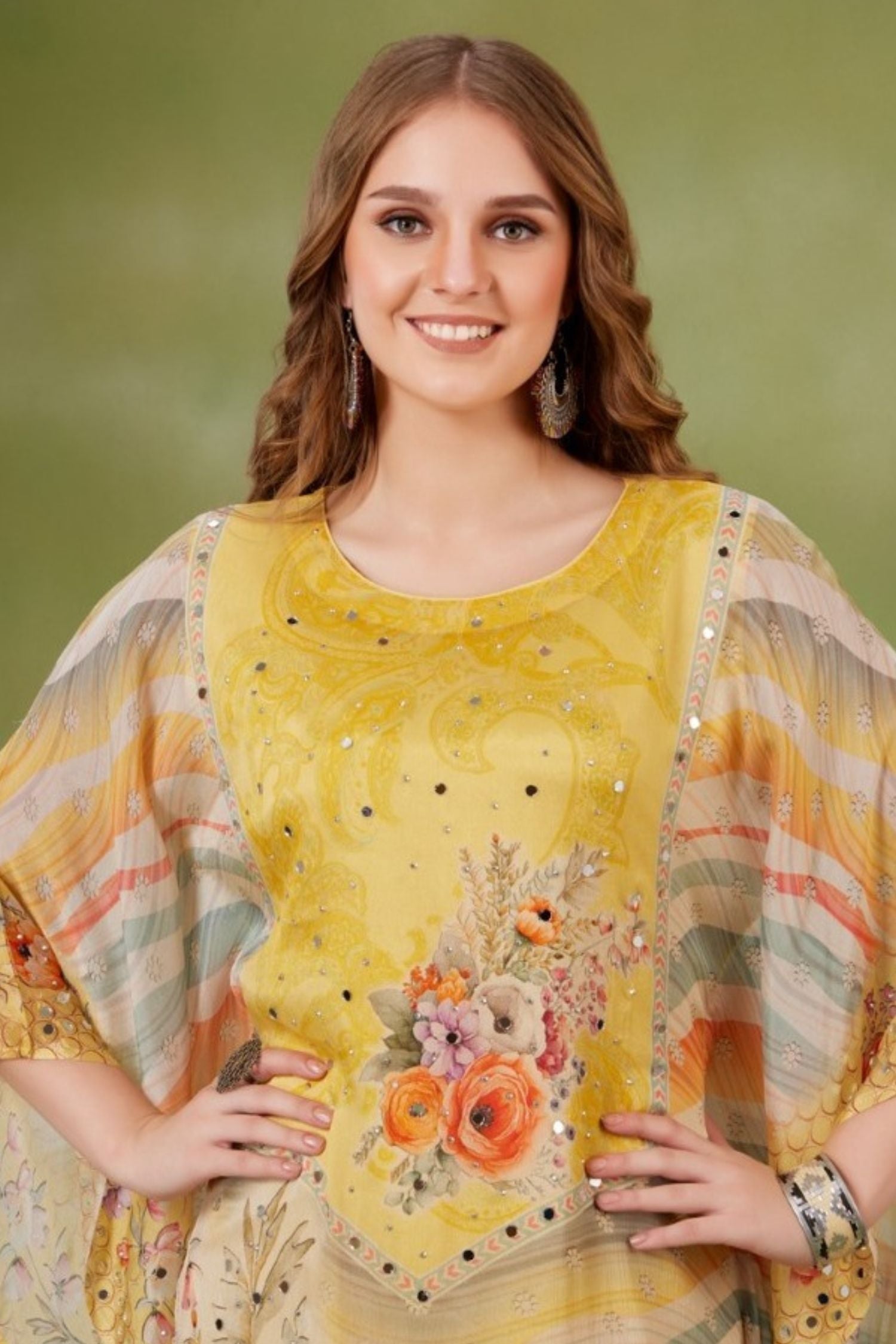 Sunset Spectrum Multicolor Kaftan For A Vibrant Wardrobe image 2