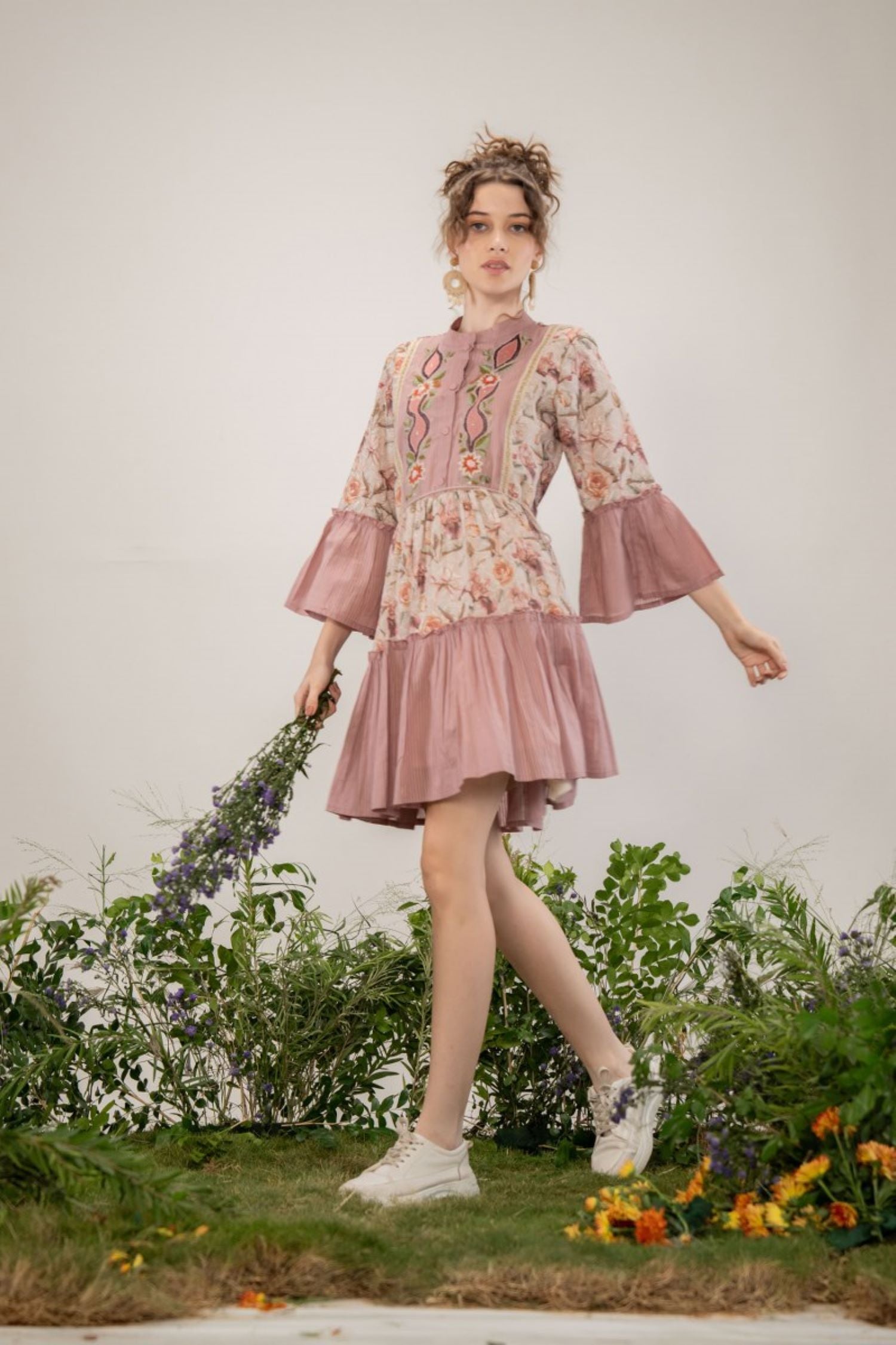 Boho Floral Patchwork Tunic Dress image 3