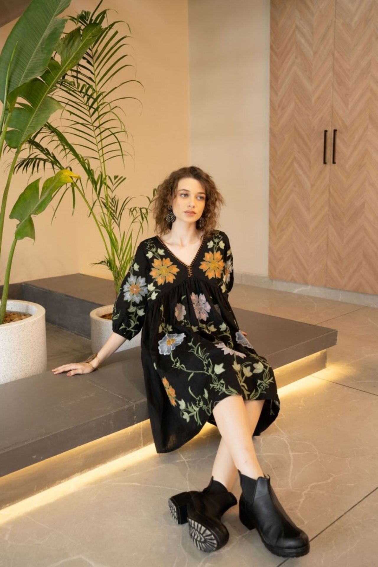Freyaa Floral Elegance Black Tunic image 5