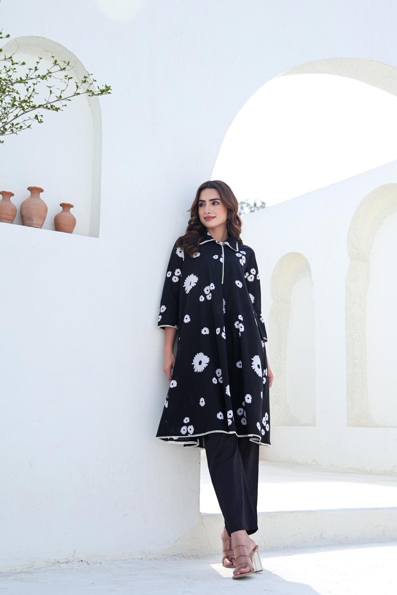 Floral Whispers In Black Co-ord Set image 3
