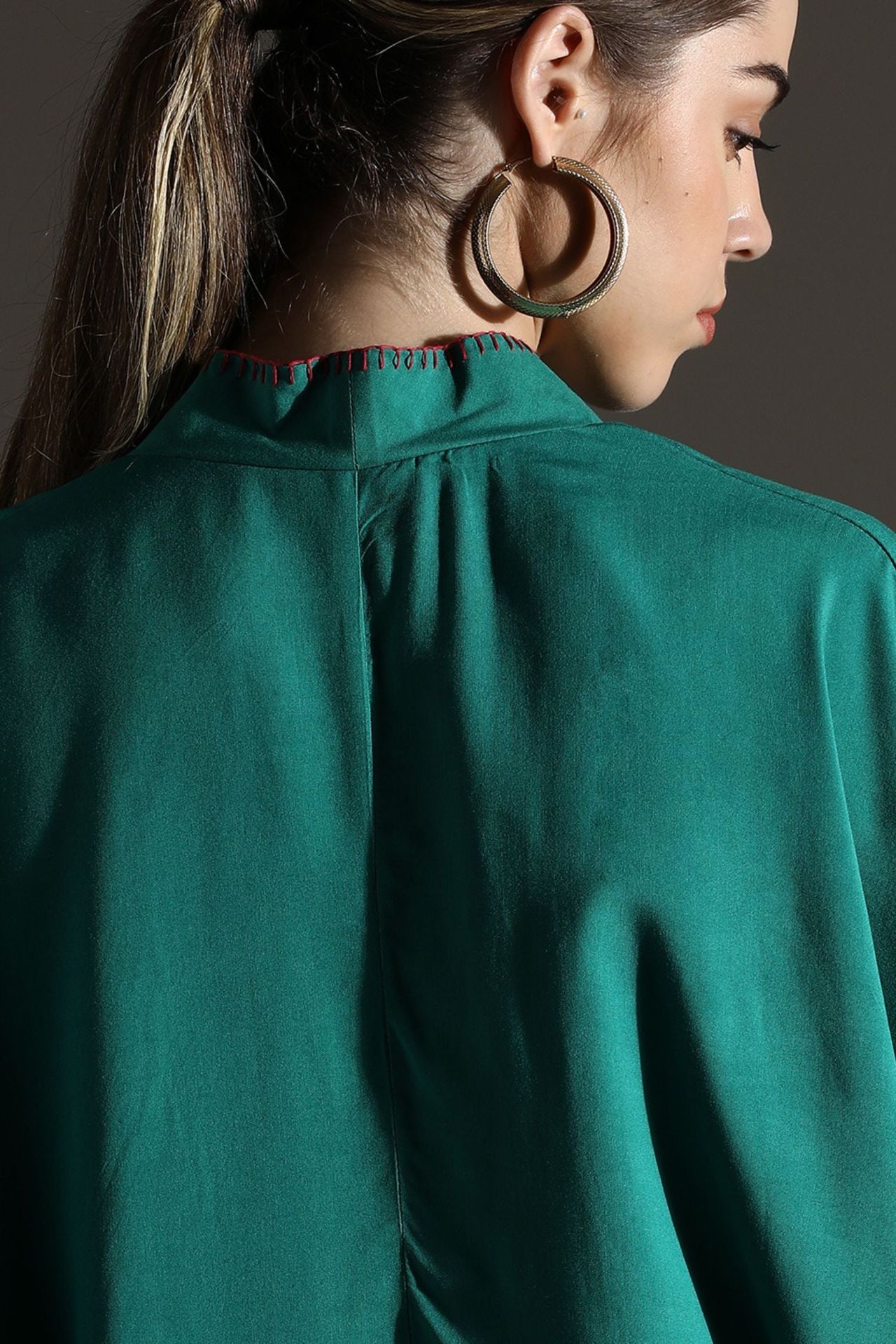 Green Kaftan Style Long Dress image 5