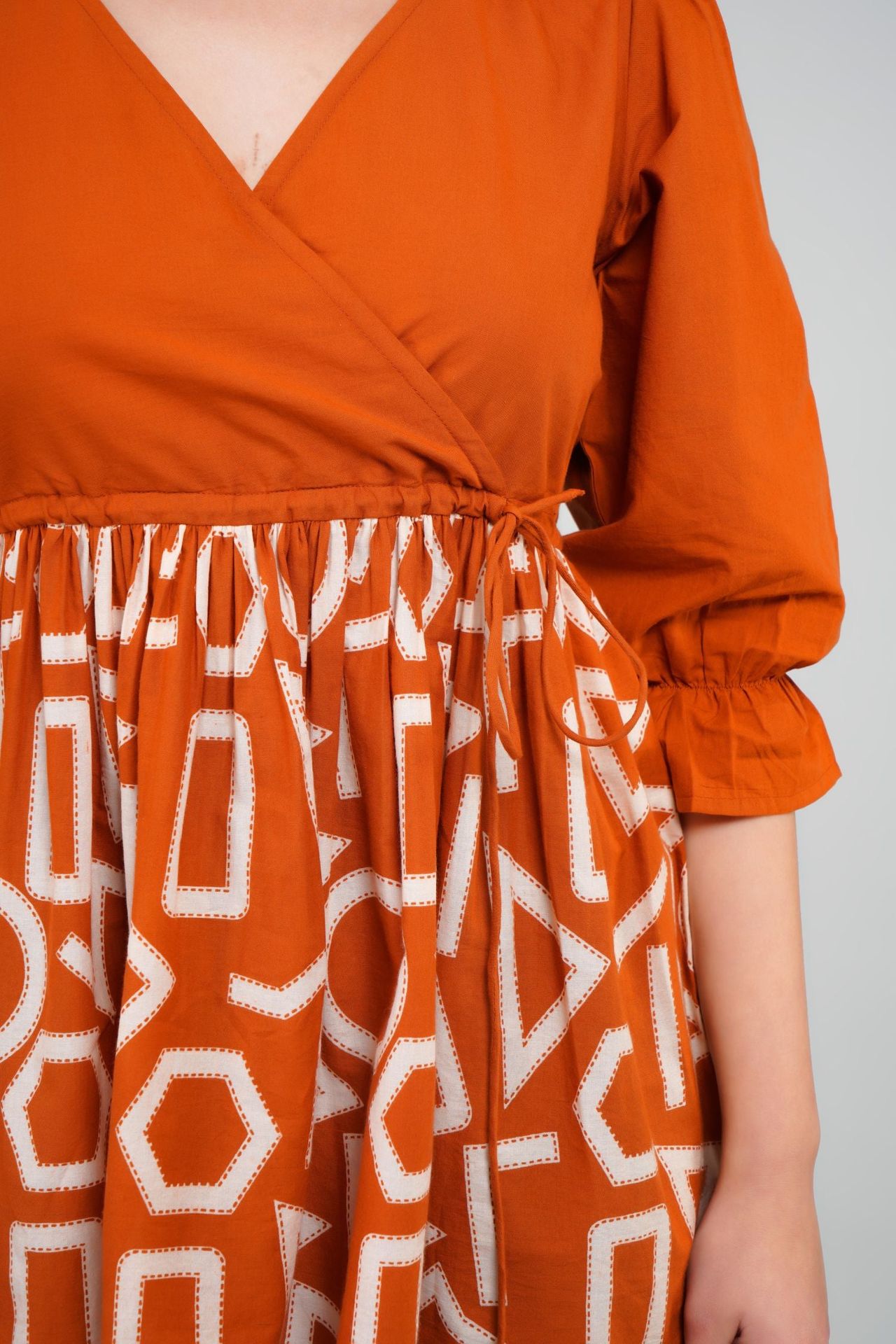 Freyaa Orange Frill Printed Top image 5