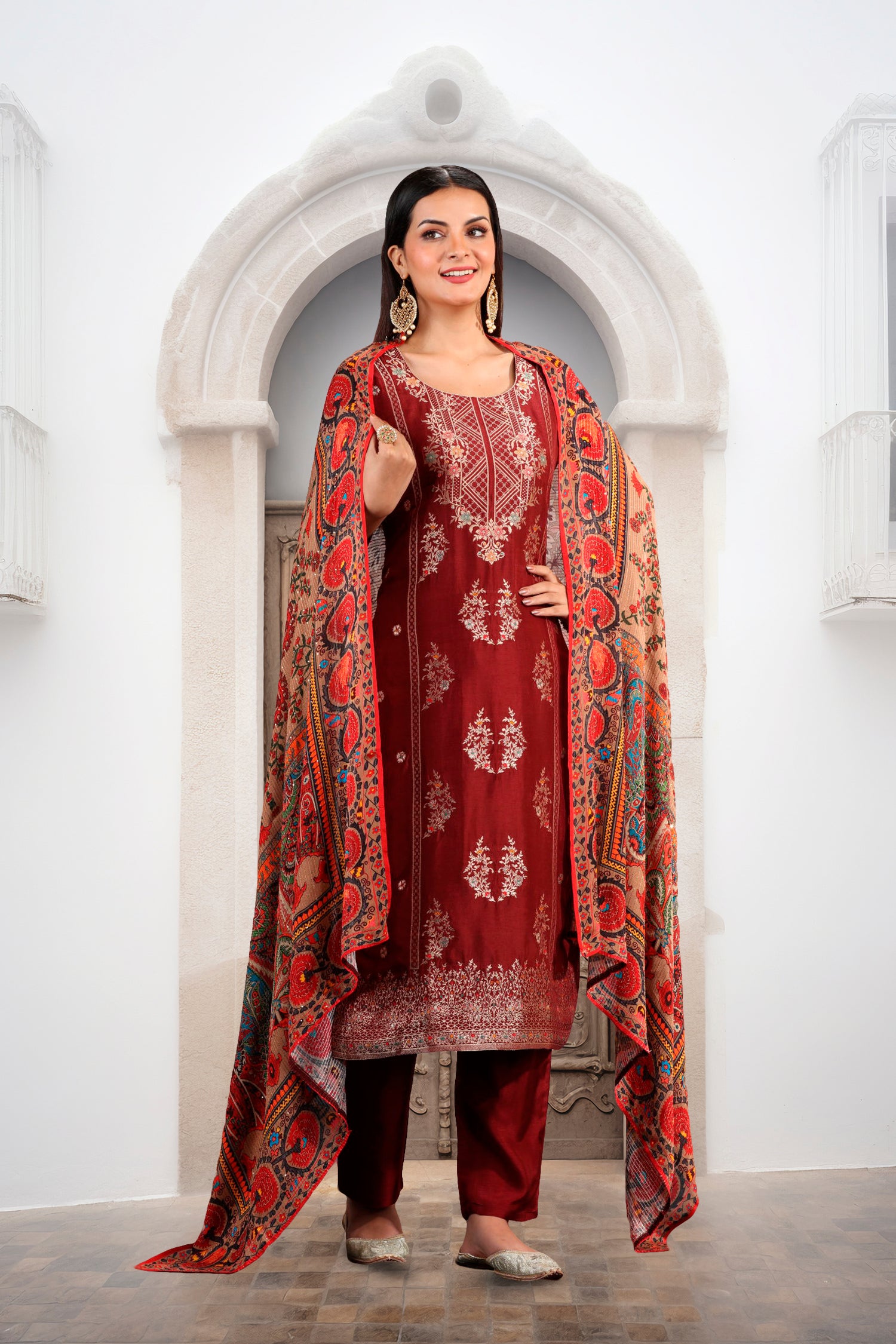 Elegance In Silk Three Piece Kurta Set image 4