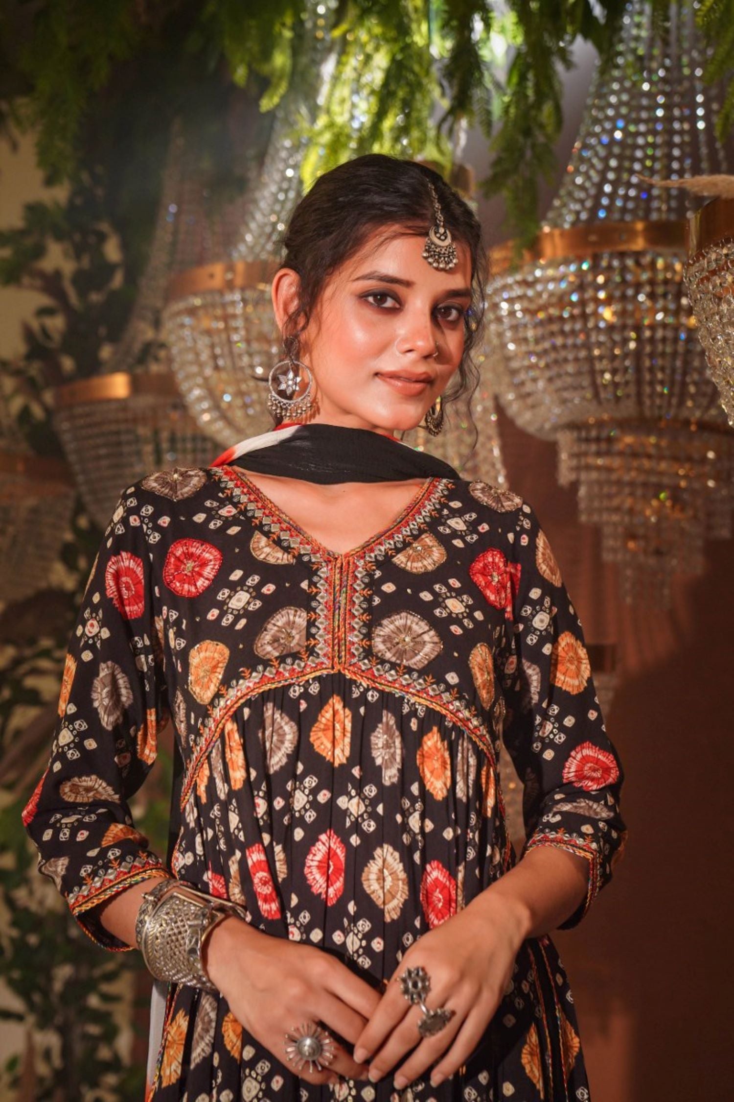 Navratri Couture Bandhni Print image 4