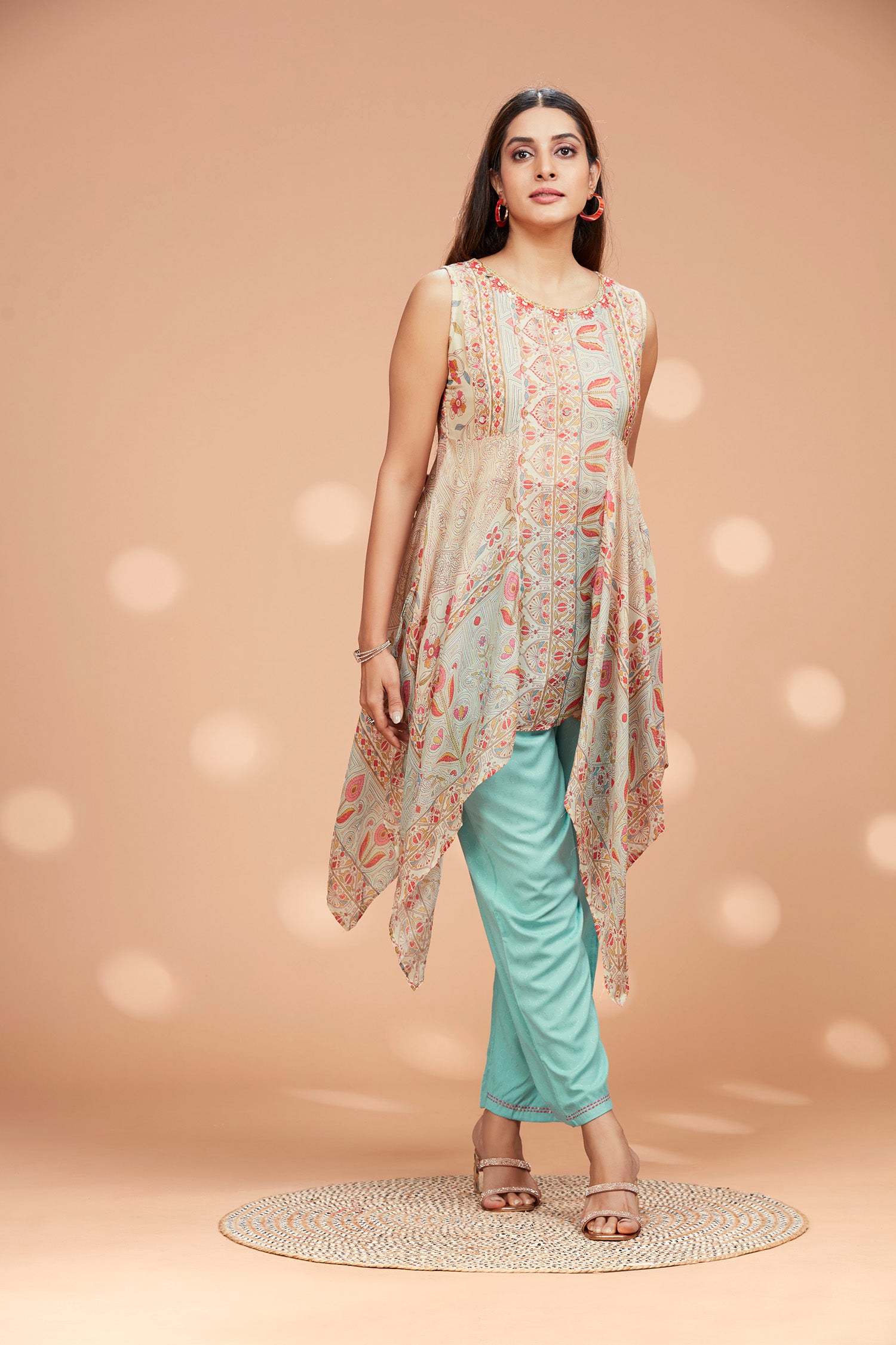 Two- Piece Muslin Asymmetric Kurta Set image 4