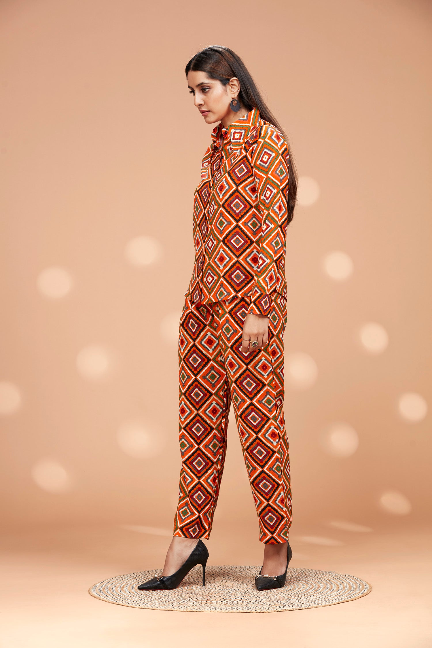 Honeybee Pattern Multi Color Co-ord Set (ORANGE) image 4
