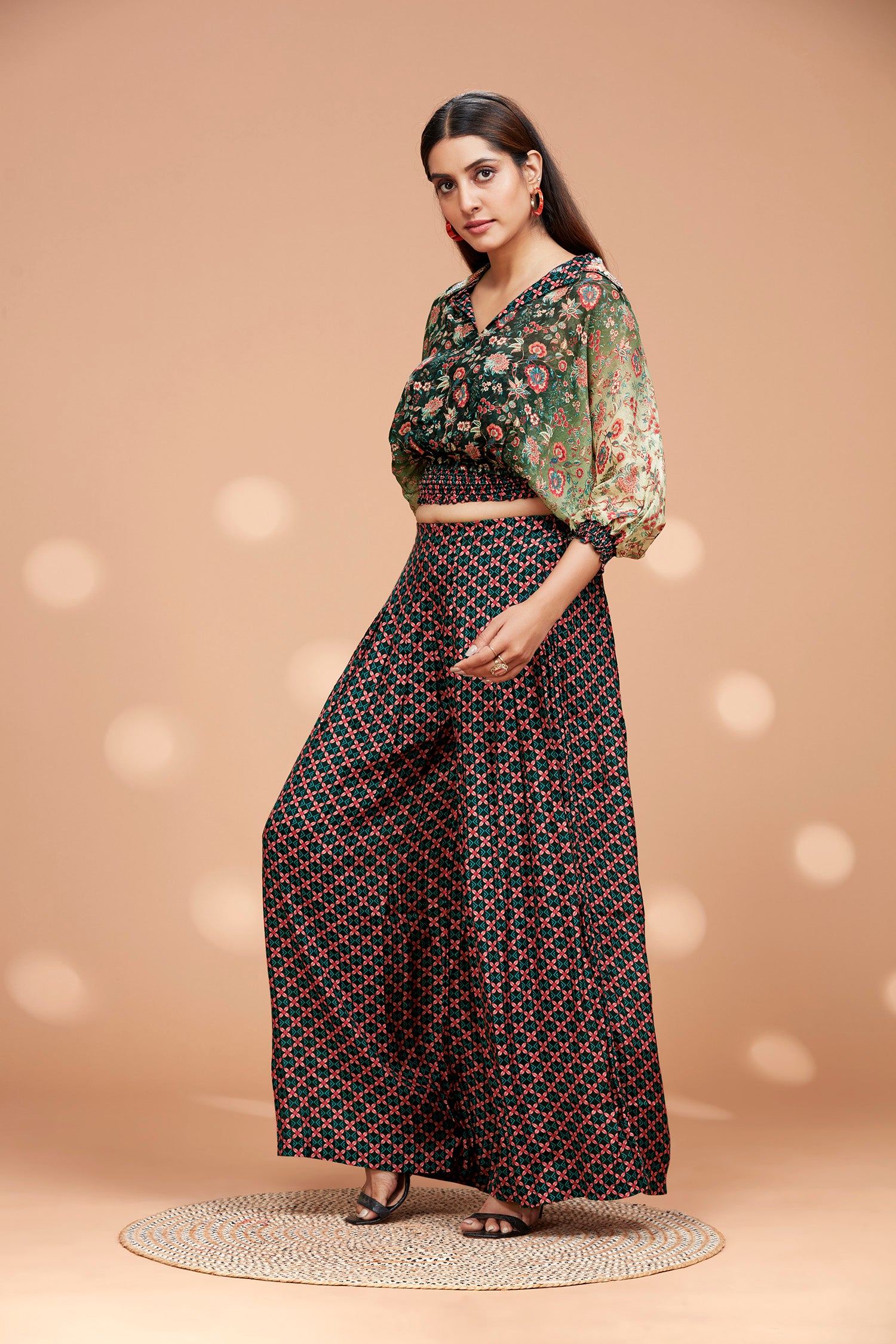 Chiffon Ballon Crop Top Co-ord Set image 4