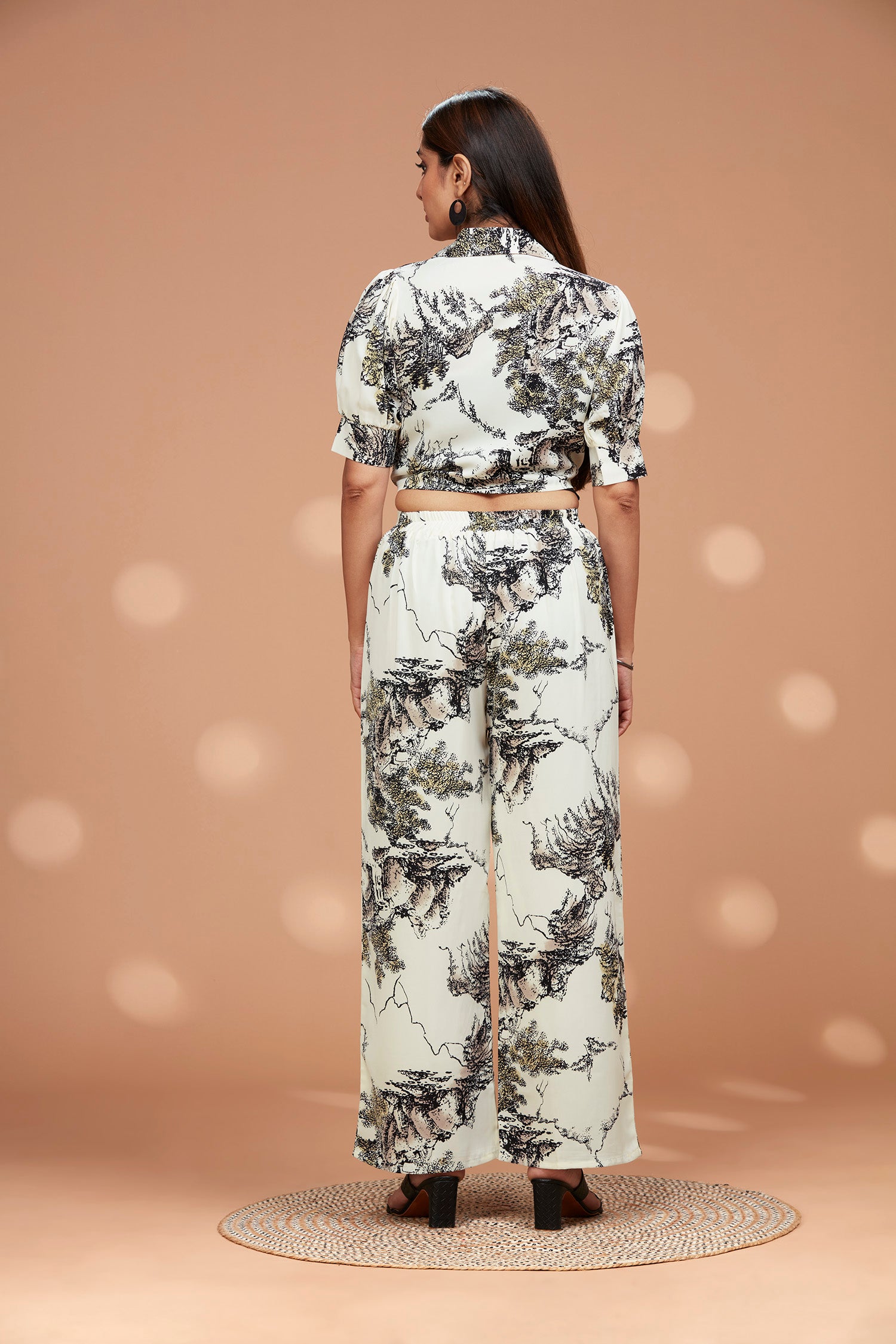 Salt N Pepper Co-ord Set With Front Knotted Top image 3
