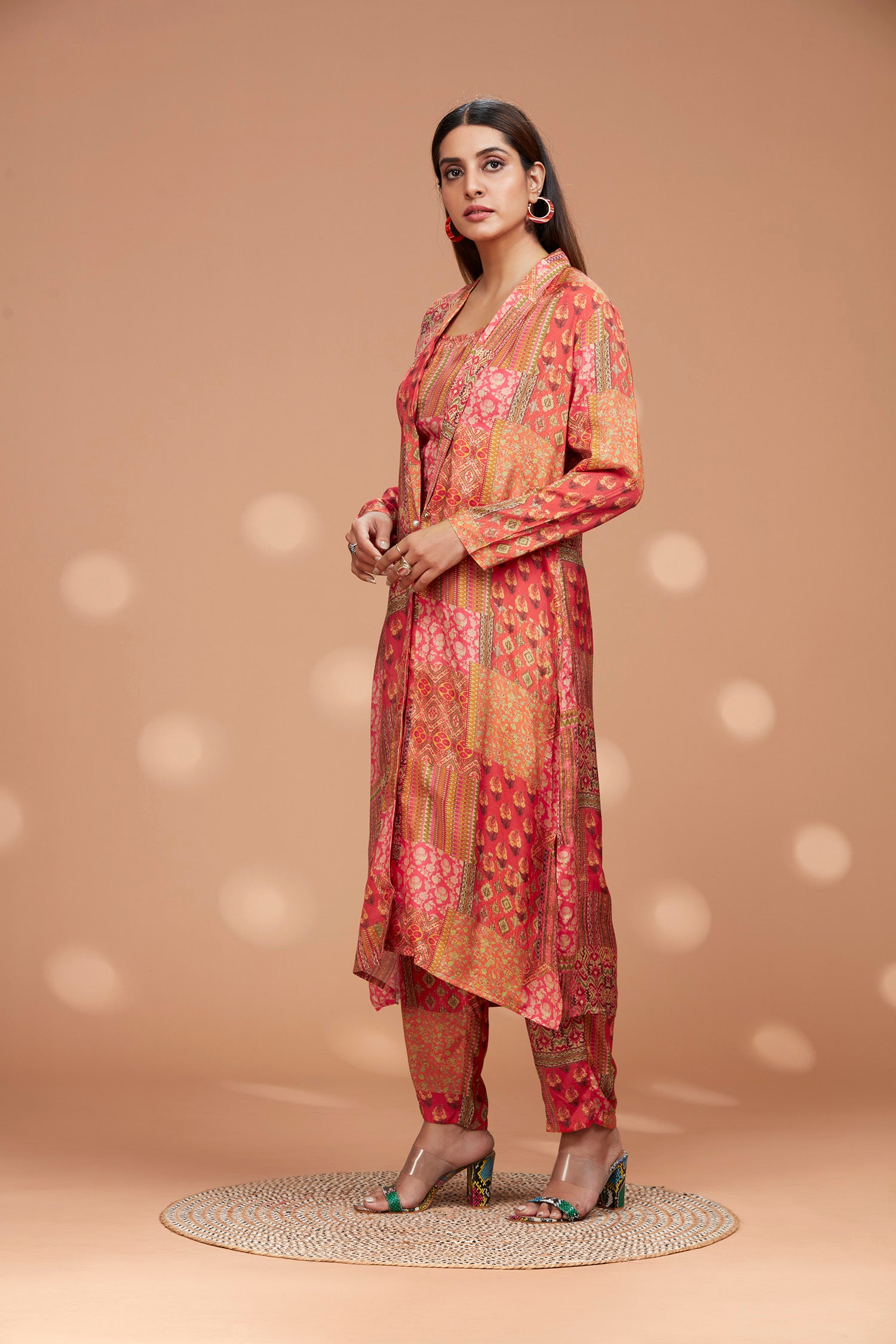 Muslin 3-PIECE Co-ord Set With Long Shrug image 4