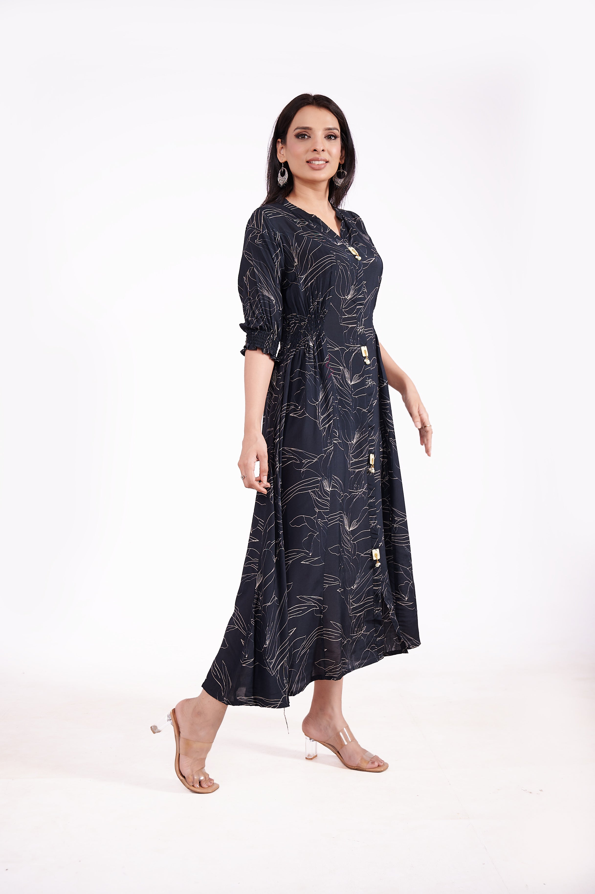 Muslin Floral Print Midi Dress image 5