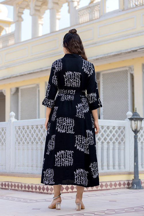 Shirt Long Dress With Belt image 6