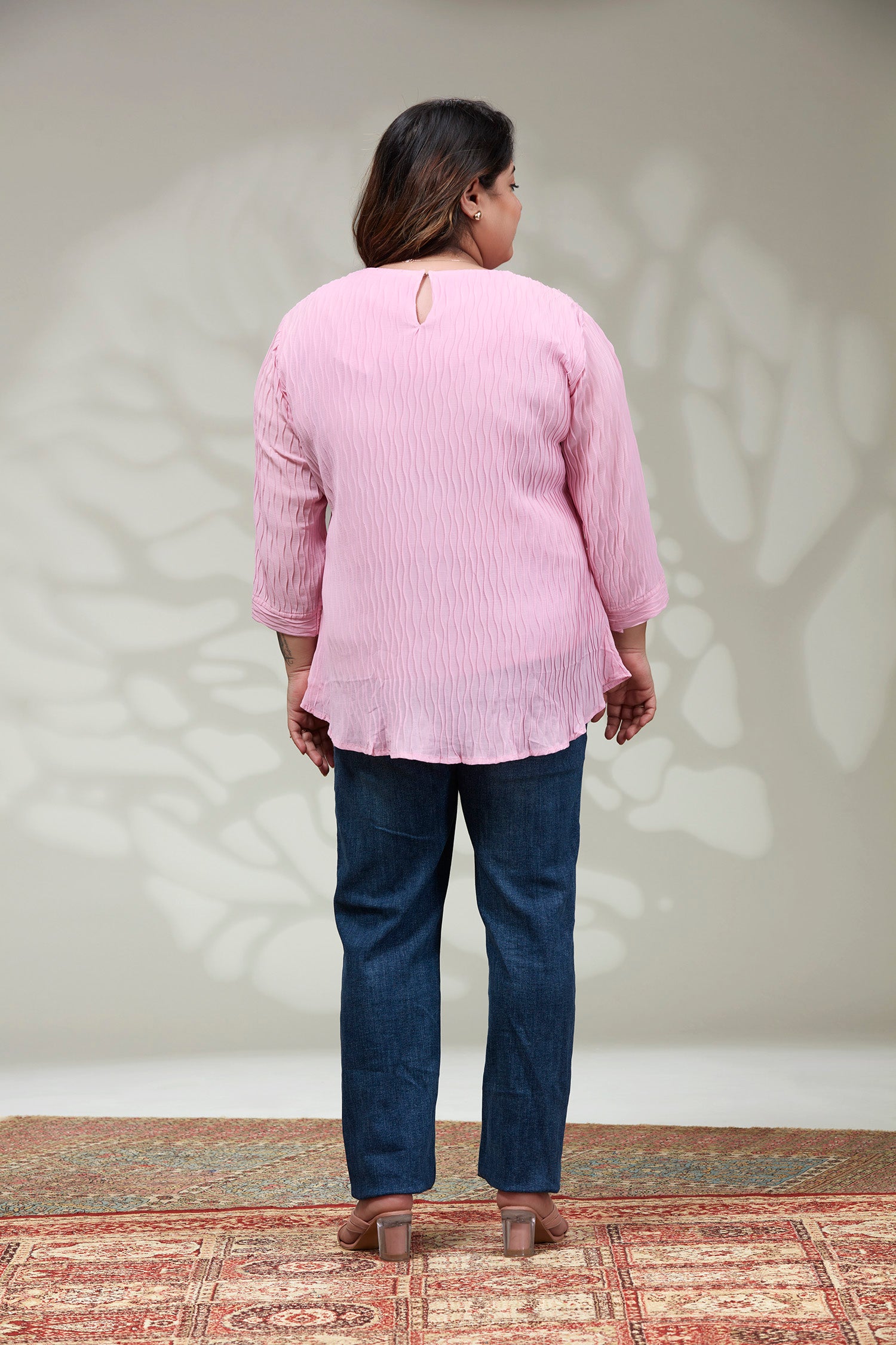 Wardrobe Wavy Ribbed Solid Georgette Top image 4