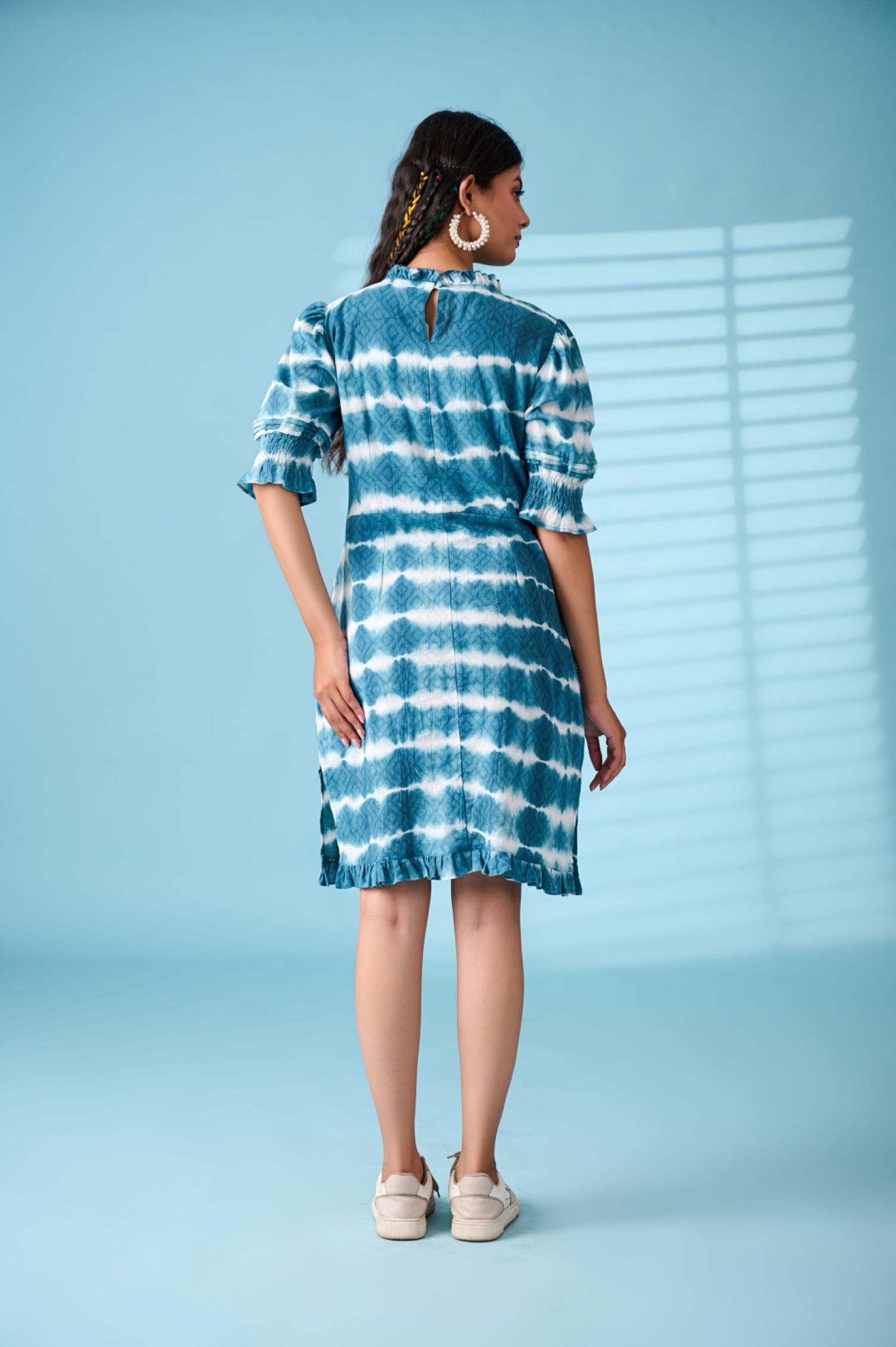 Ocean Breeze Blue Tie-dye Dress image 3