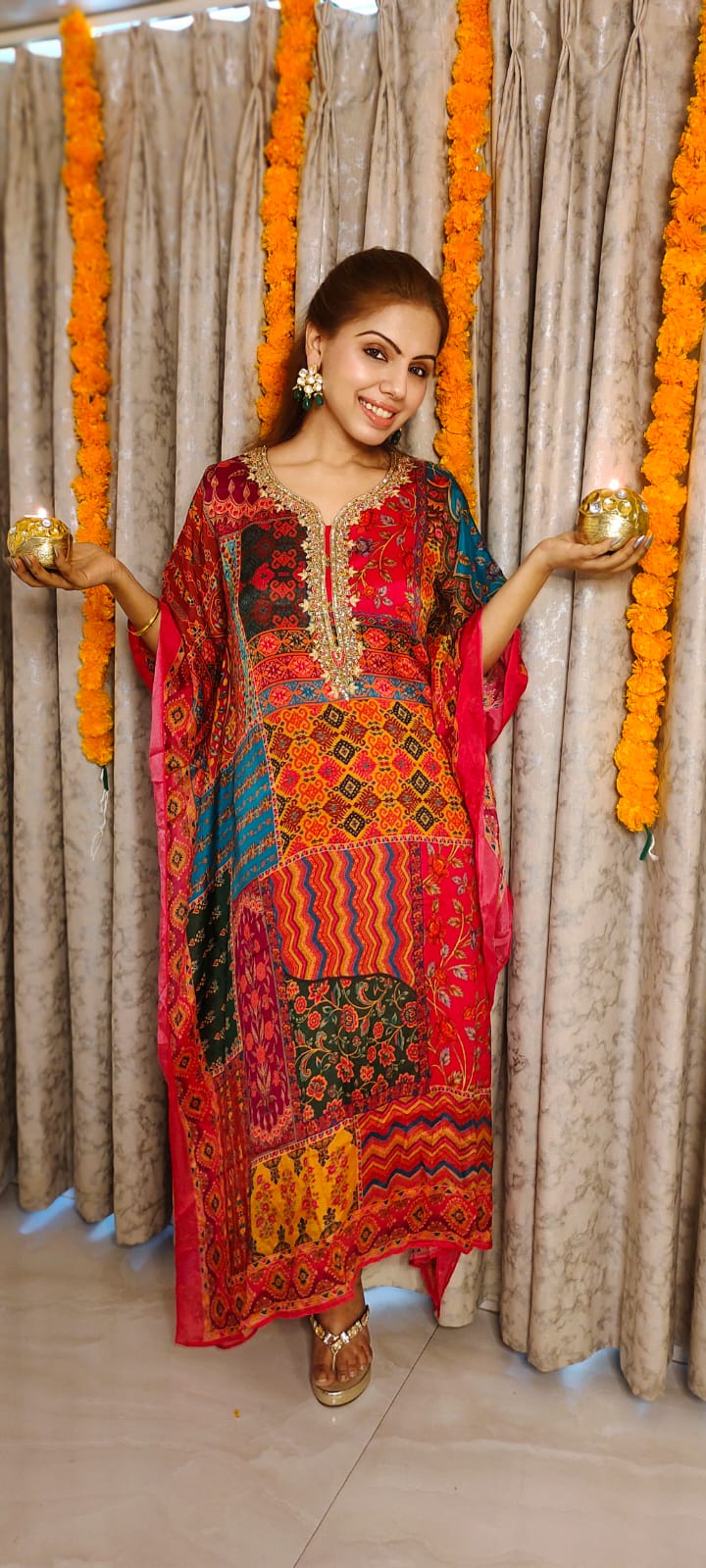 Boho Style Hand Embroidered Kaftan image 3