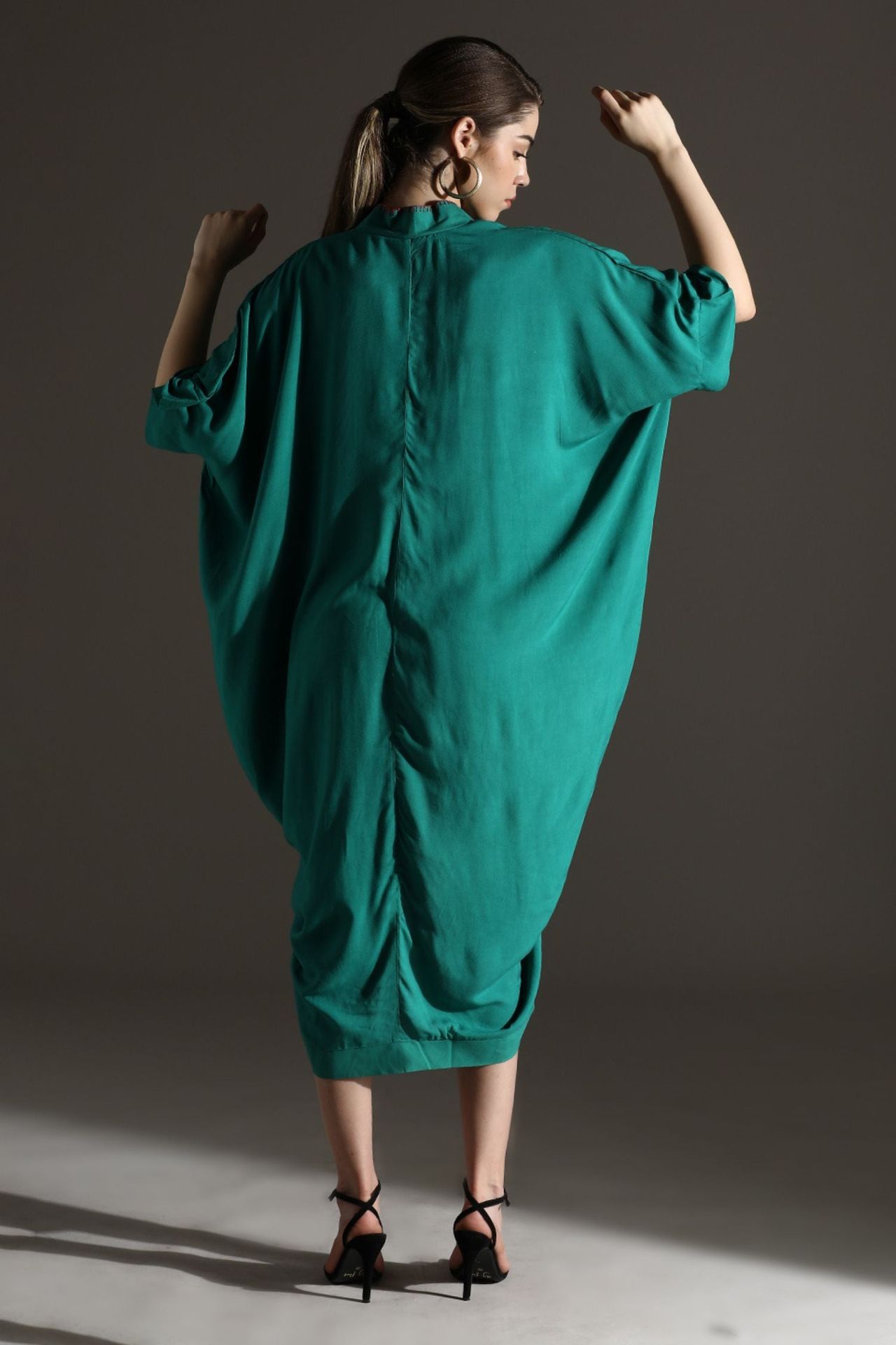 Green Kaftan Style Long Dress image 6