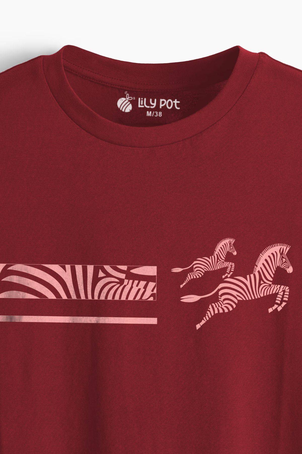 Lilypot Tees - African Safari Zebra - Red image 2
