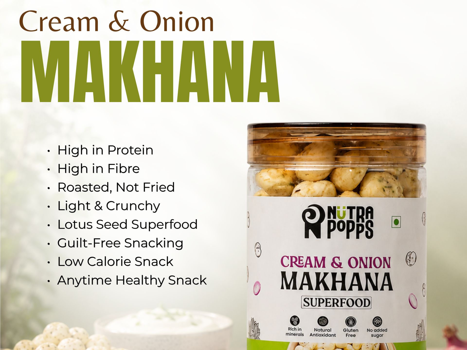 Cream & Onion Makhana (FOXNUTS)
