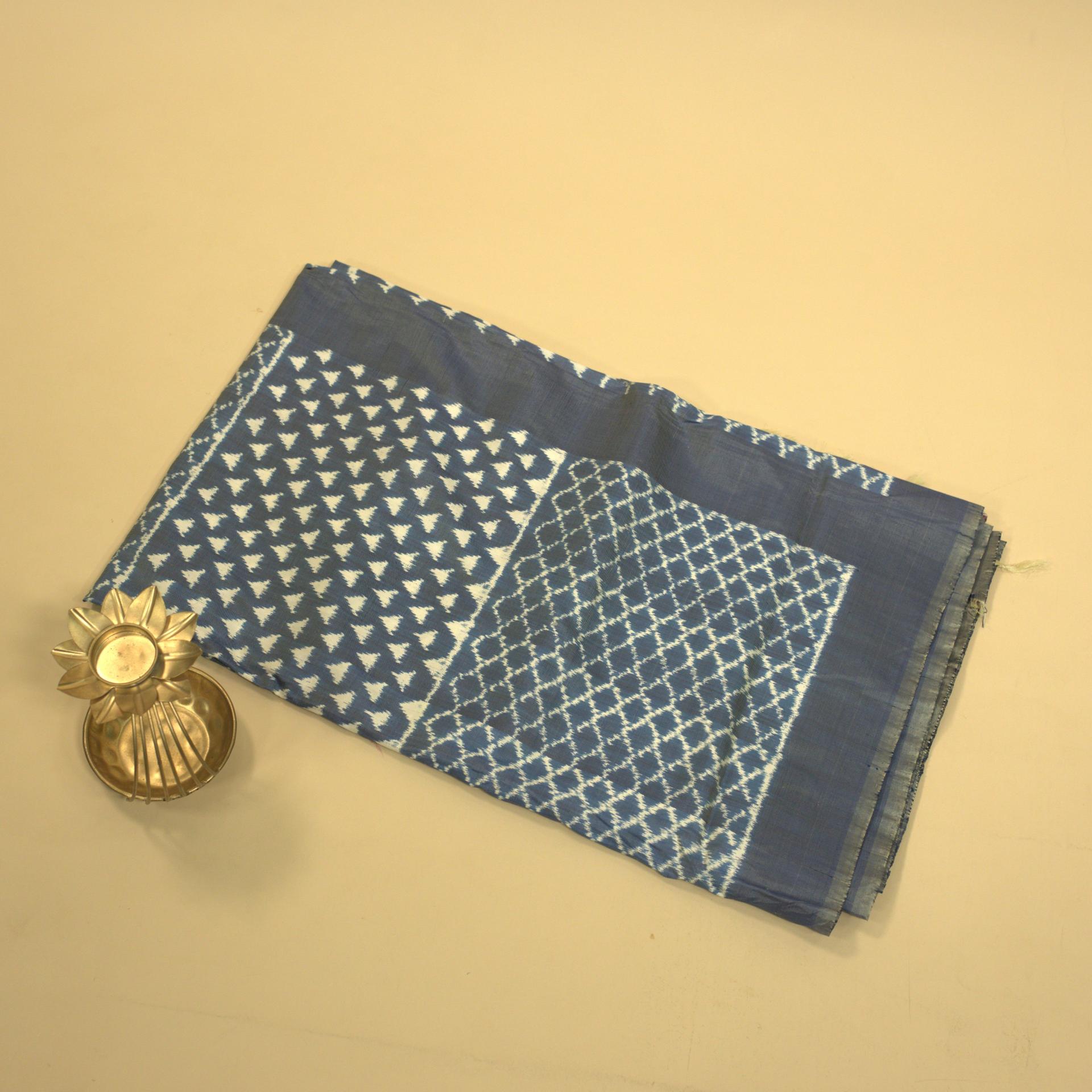 Bibhu Mohapatra Blue Mulberry Silk Pochampally Ikat Saree