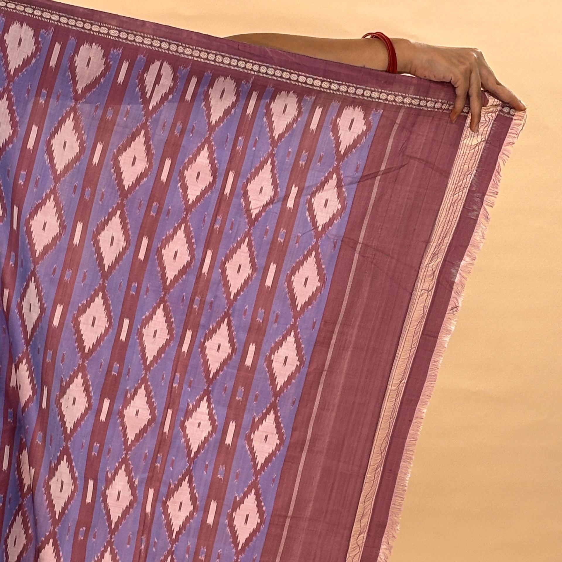 Bibhu Mohapatra Purple & Blue Mulberry Silk Pochampally Ikat Saree image 3