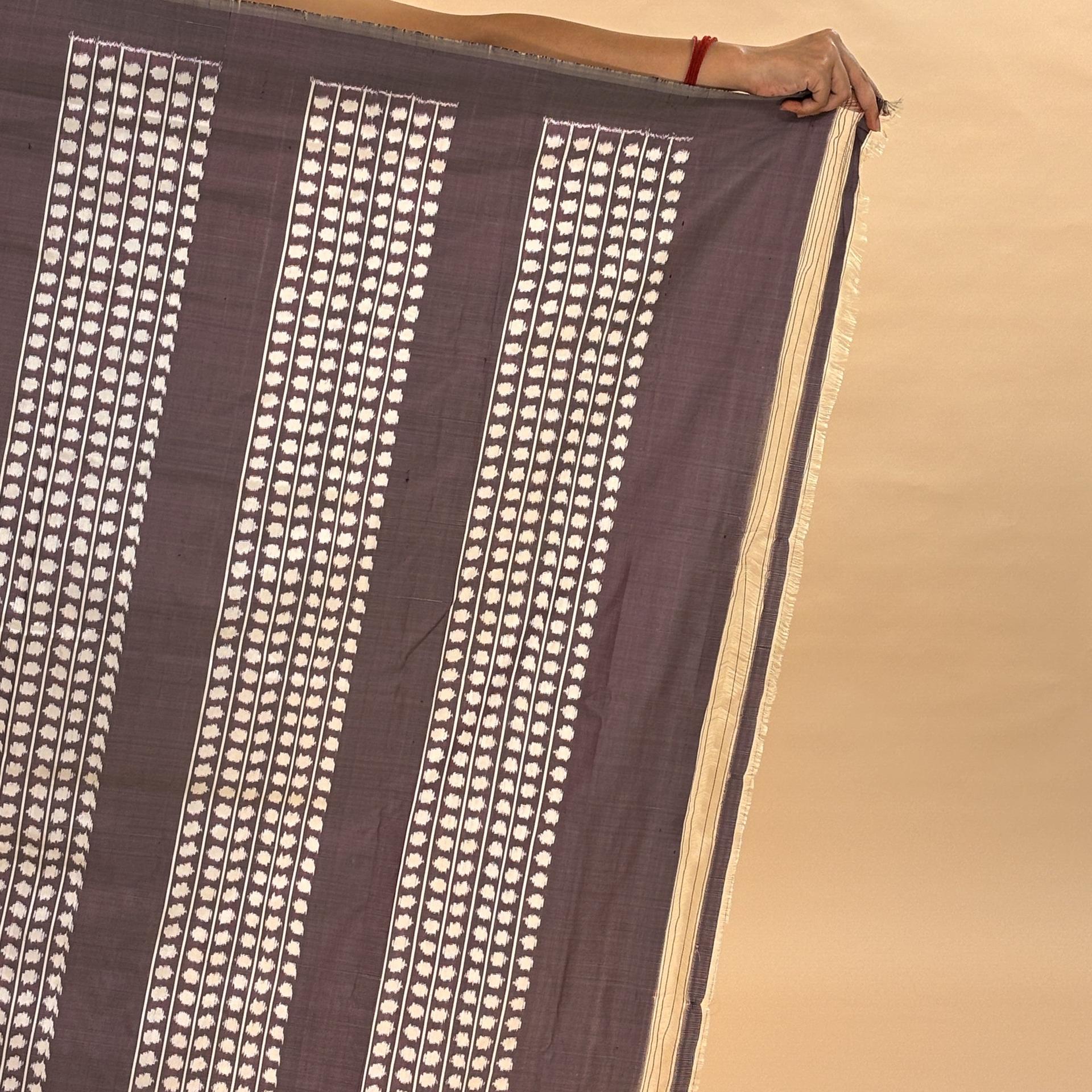 Bibhu Mohapatra Greyish Purple Mulberry Silk Pochampally Ikat Saree image 3