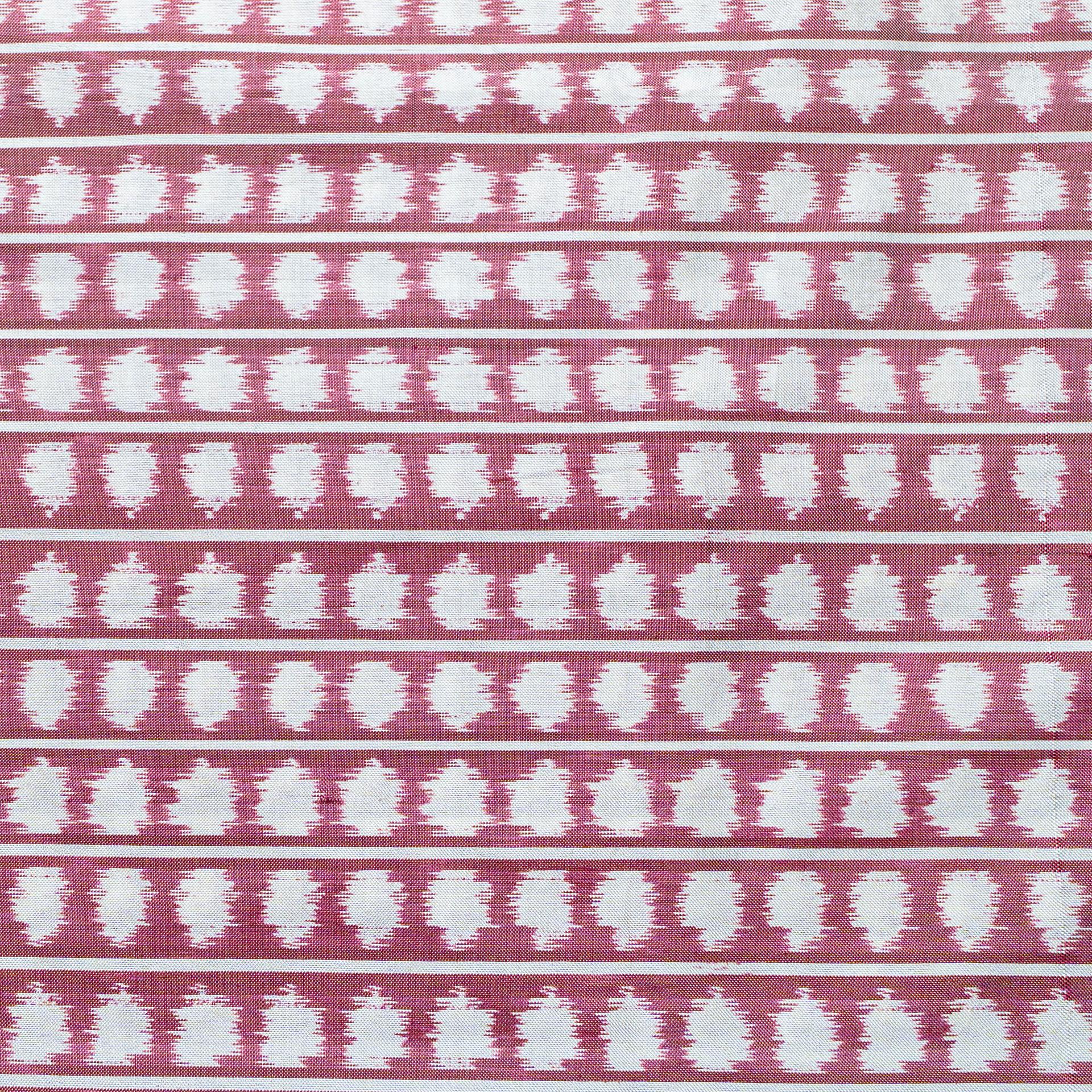 Bibhu Mohapatra Maroon & White Mulberry Silk Pochampally Ikat Saree image 3