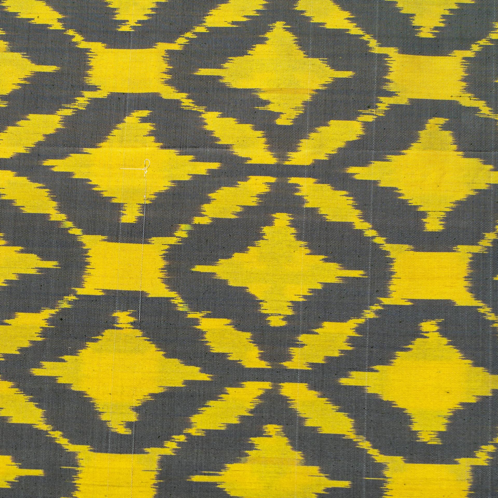 Bibhu Mohapatra Yellow & Grey Mulberry Silk Pochampally Ikat Saree image 4