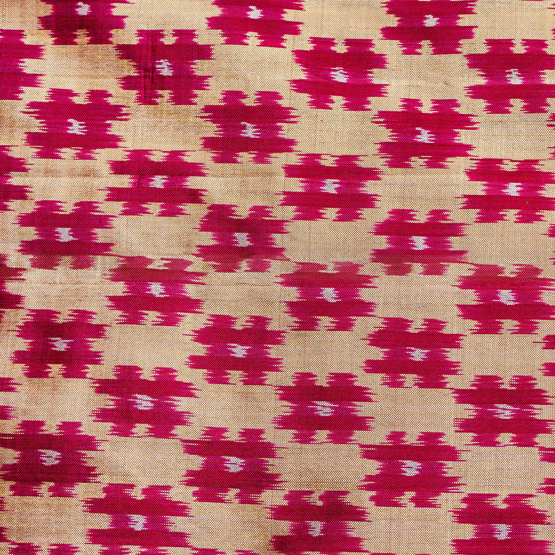 Bibhu Mohapatra Grey & Red Mulberry Silk Pochampally Ikat Saree image 4