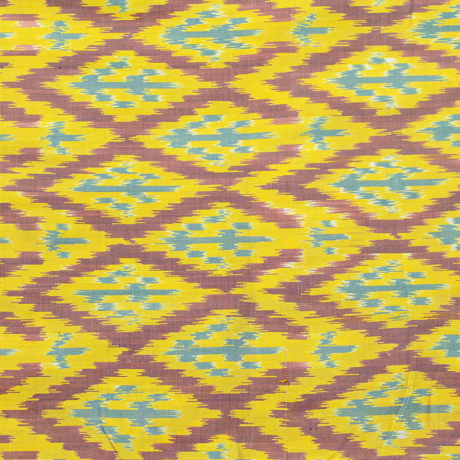 Bibhu Mohapatra Yellow & Brown Mulberry Silk Pochampally Ikat Saree image 4
