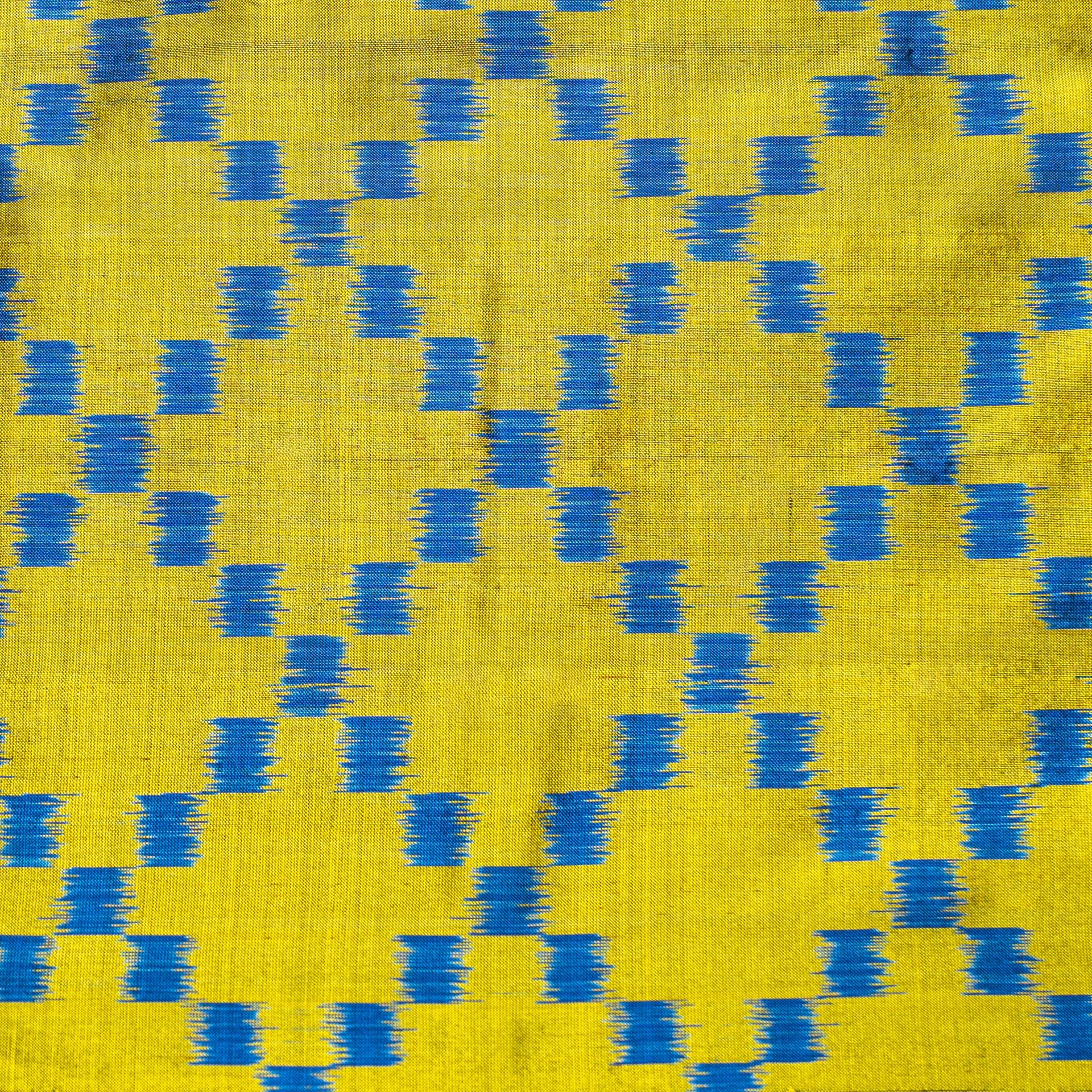 Yellow And Brown Mulberry Silk Chevron Motif Odisha Ikat Saree image 4