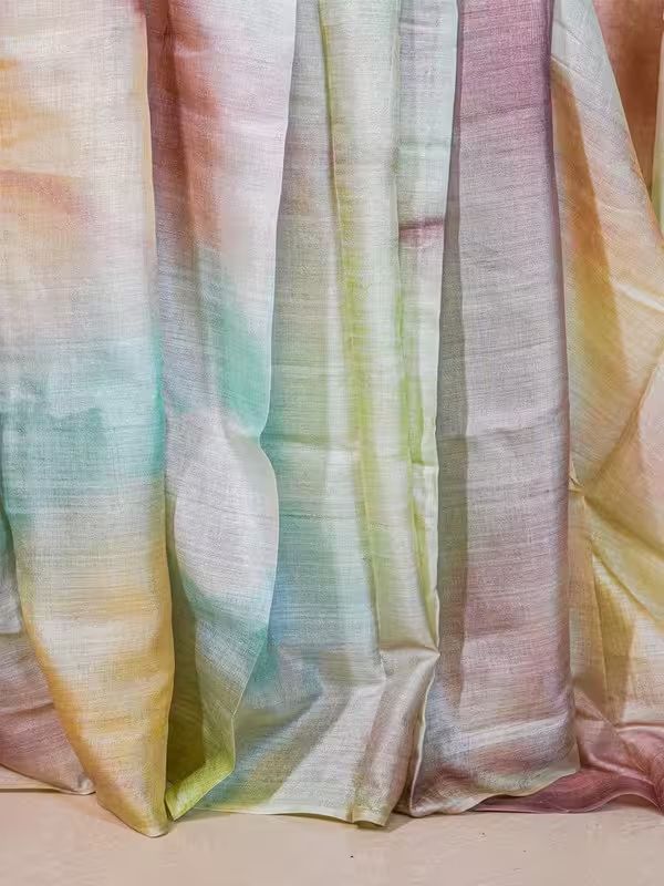 The Gold Weave Digital Multi Color Silk Saree
