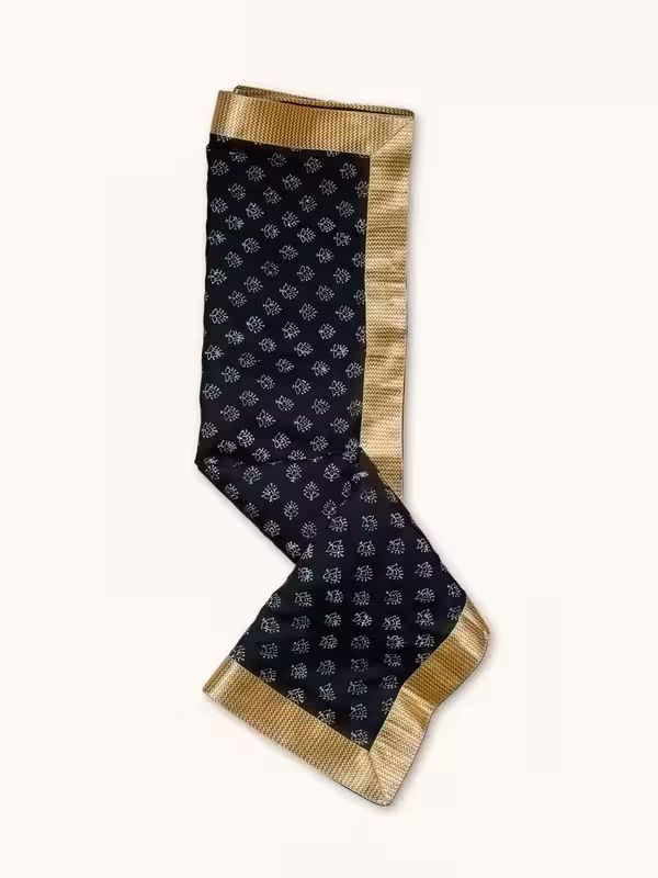 The Gold Weave Banarsi Sarees - Black With Handpainted Art Work