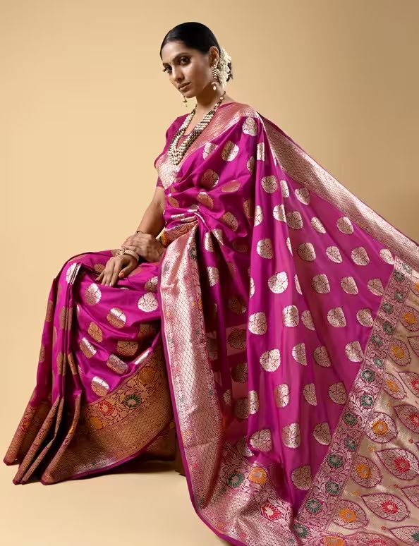 Magenta Banarasi Saree
